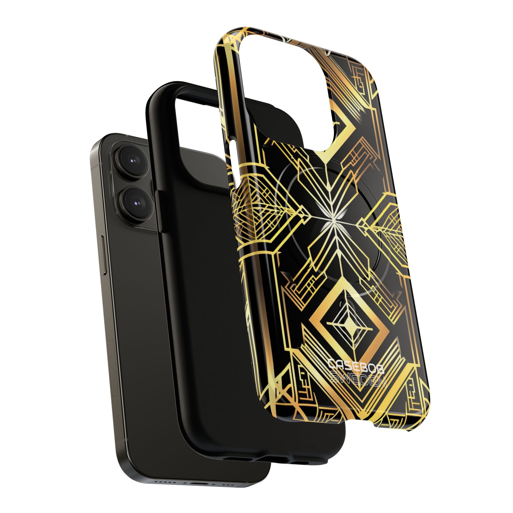Golden Geometric Symphony iPhone 14 - Tough+