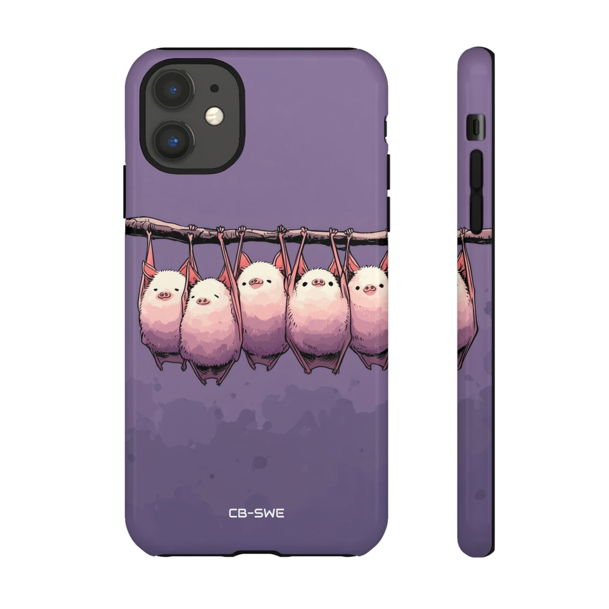 Bats Hang Playfully - iPhone Case