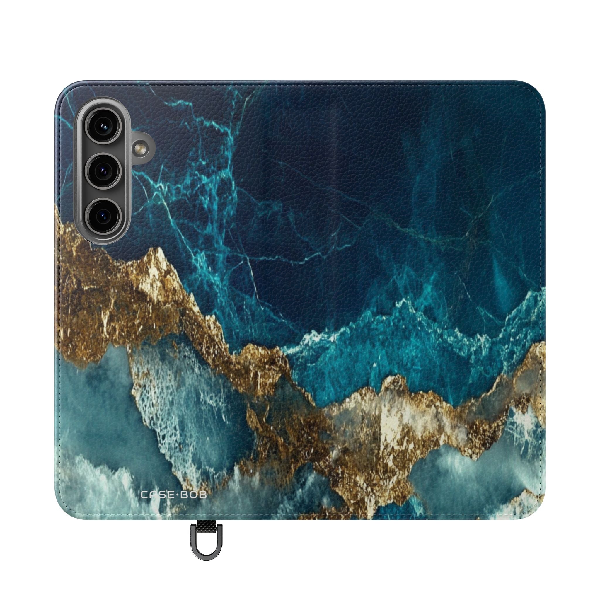 Golden Fracture Teal - Samsung S24 Plus Case - Wallet