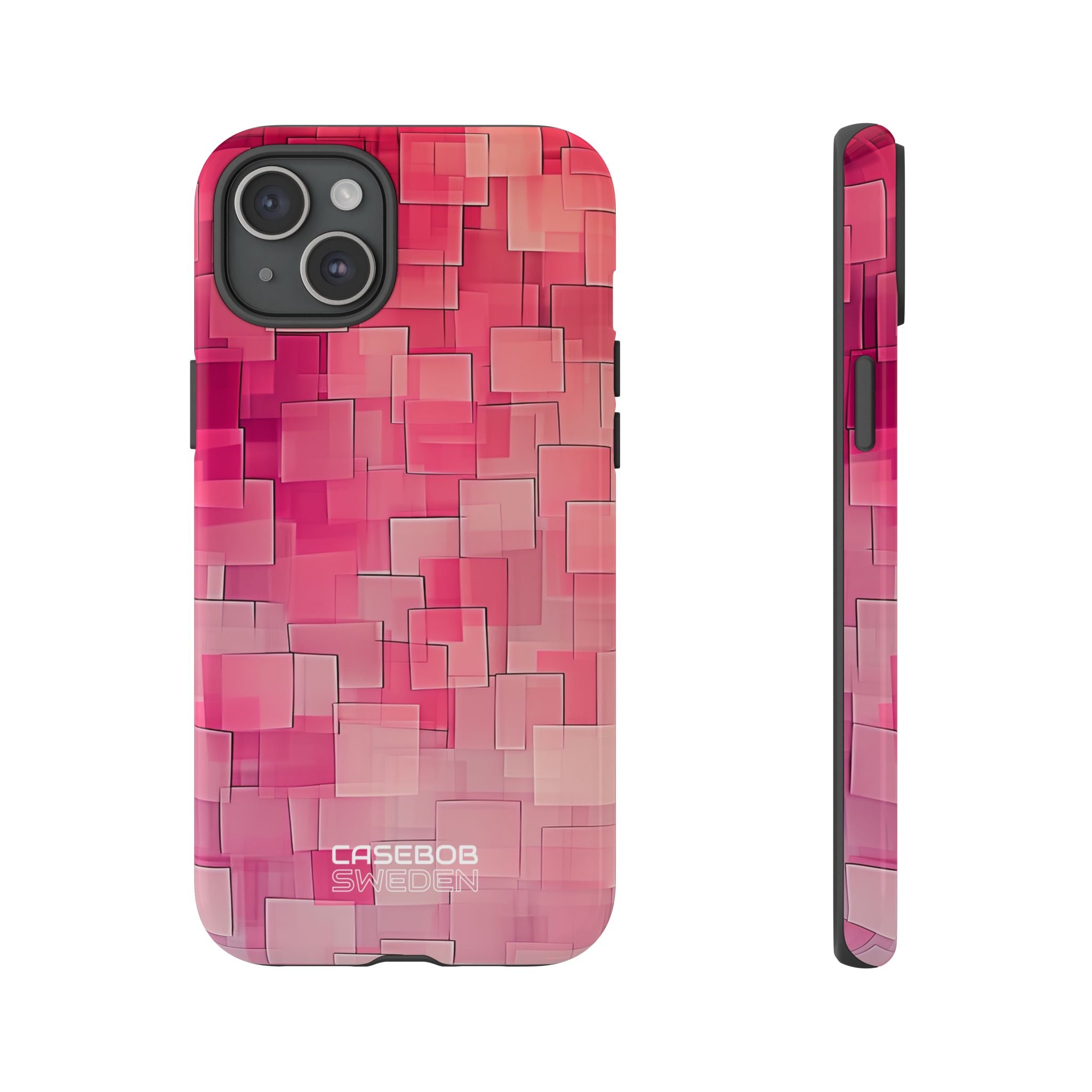 Layered Pink Geometry iPhone 15 - Tough