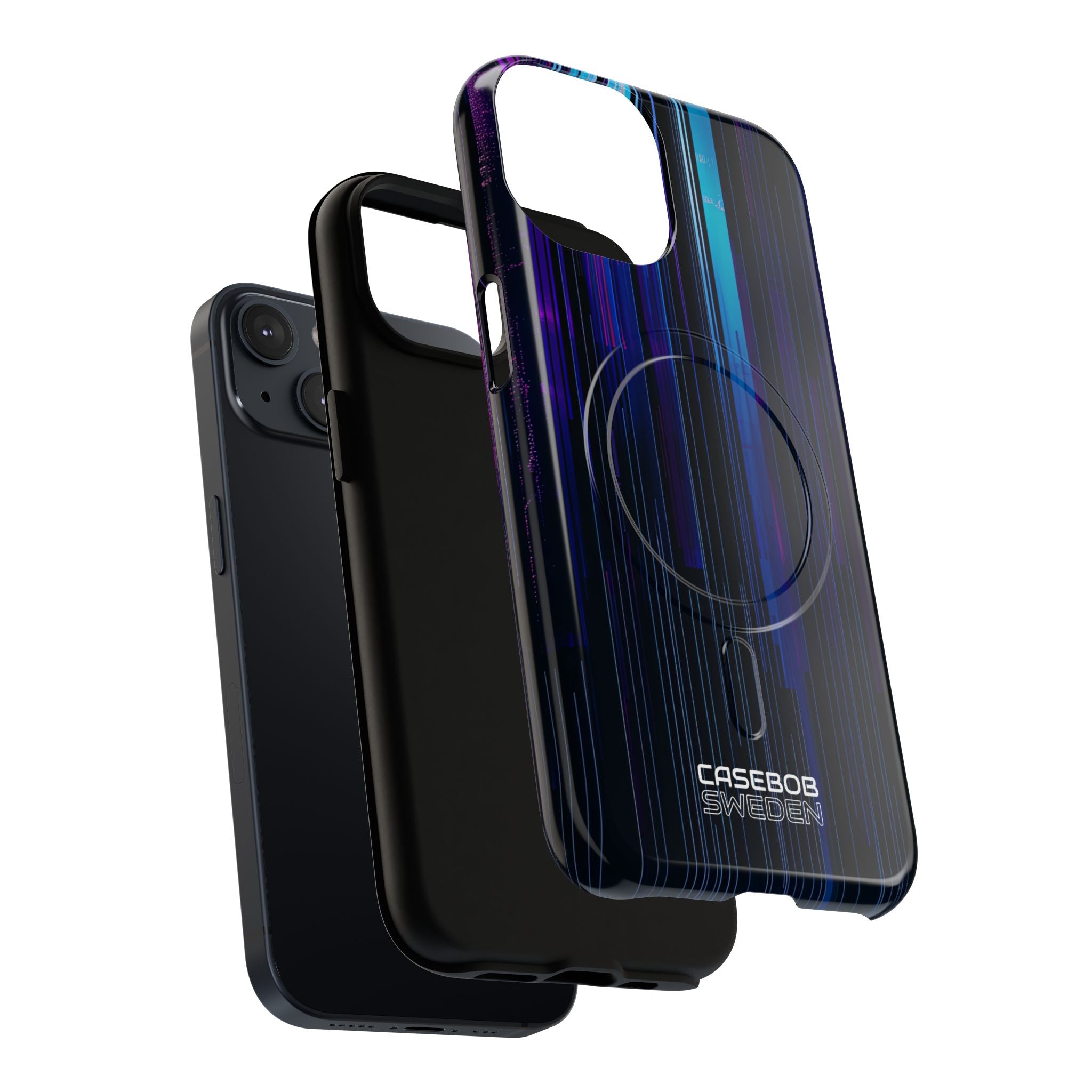Neon Glitch Stripes iPhone 14 - Tough+