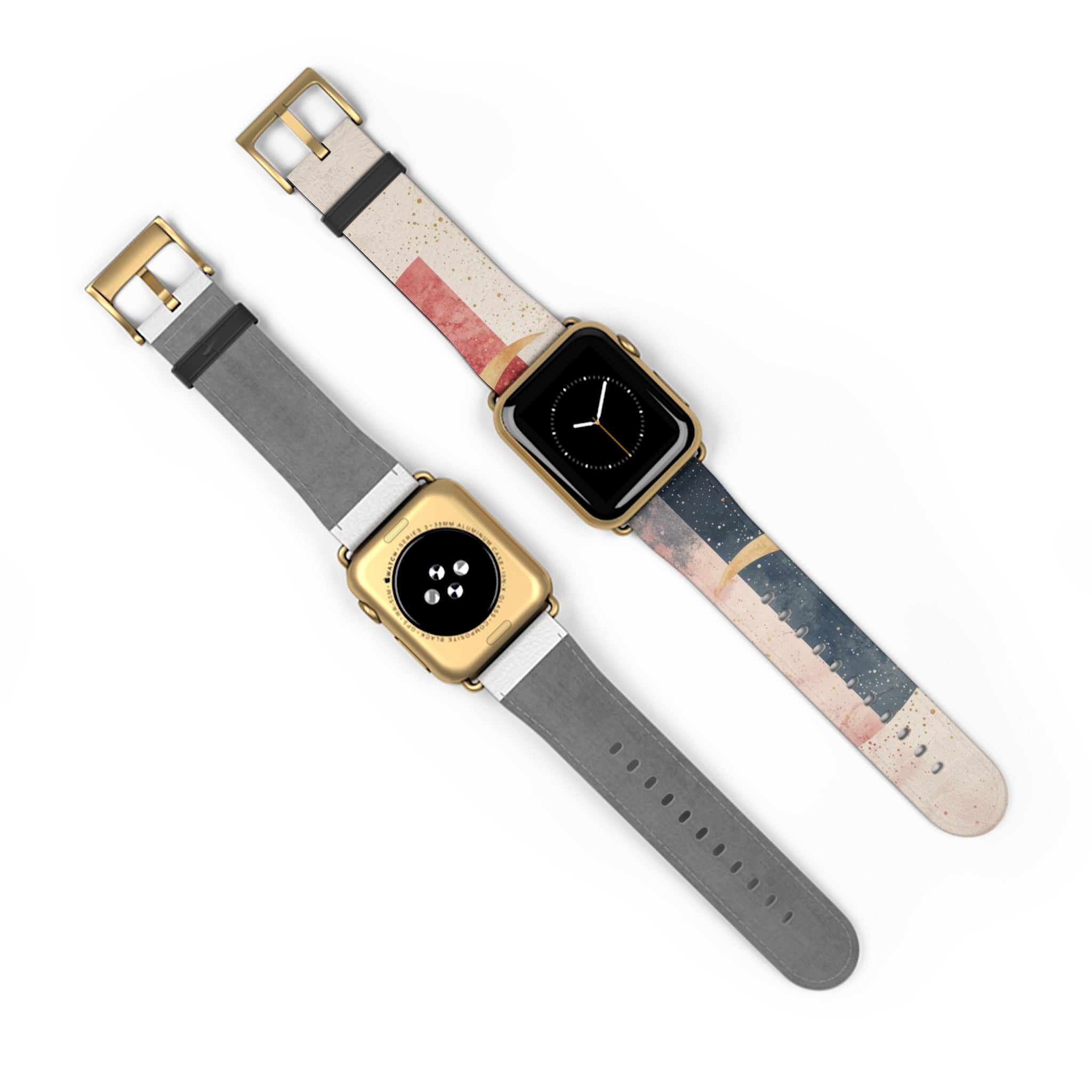 Golden Crescents Crimson - Watch Band