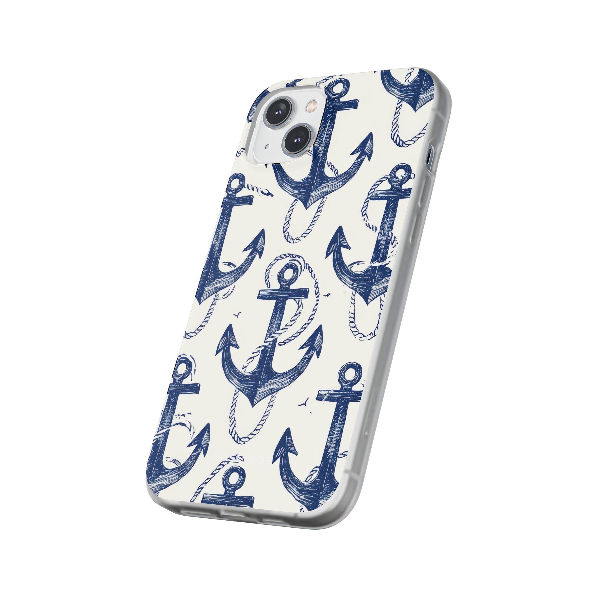 Navy Anchor Loop iPhone 14 Plus Case - Soft