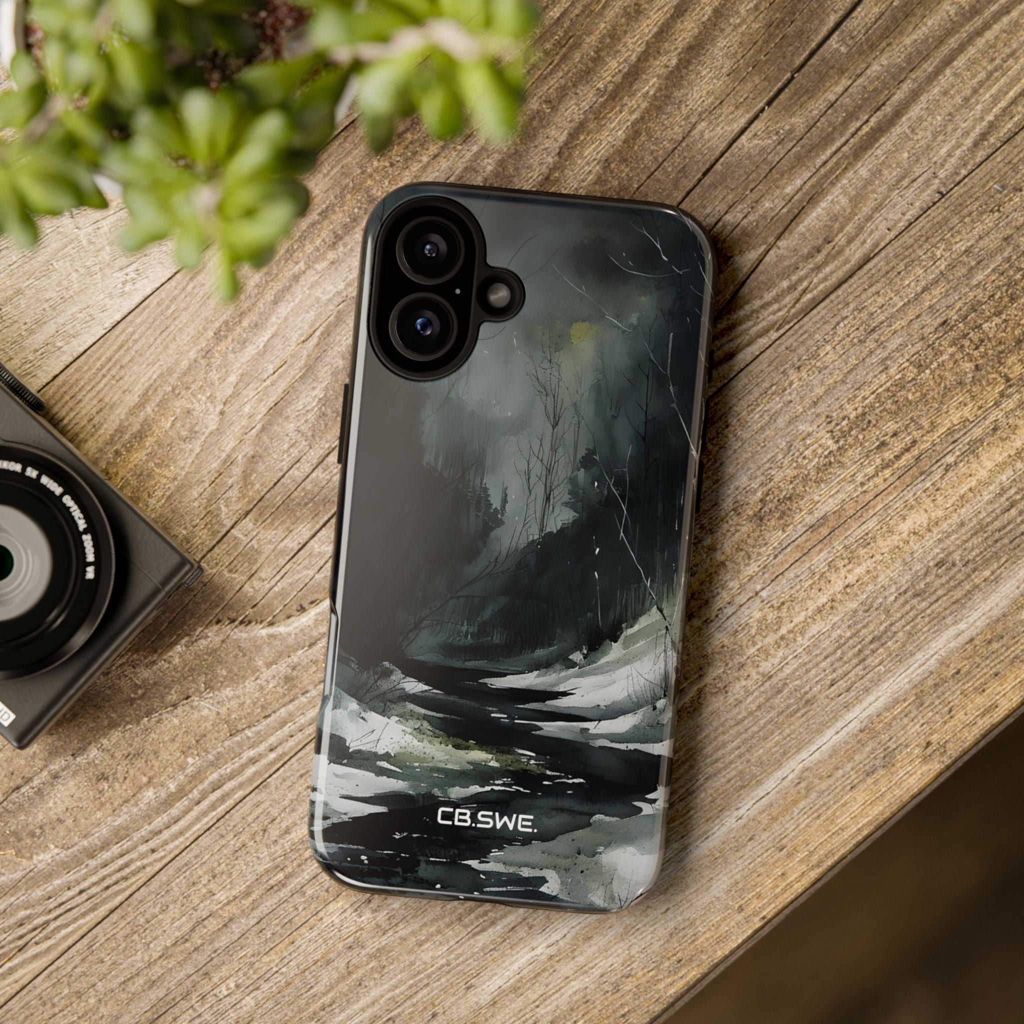 Moody Winter Landscape Watercolor Art Phone Cover iPhone 16 - Tough