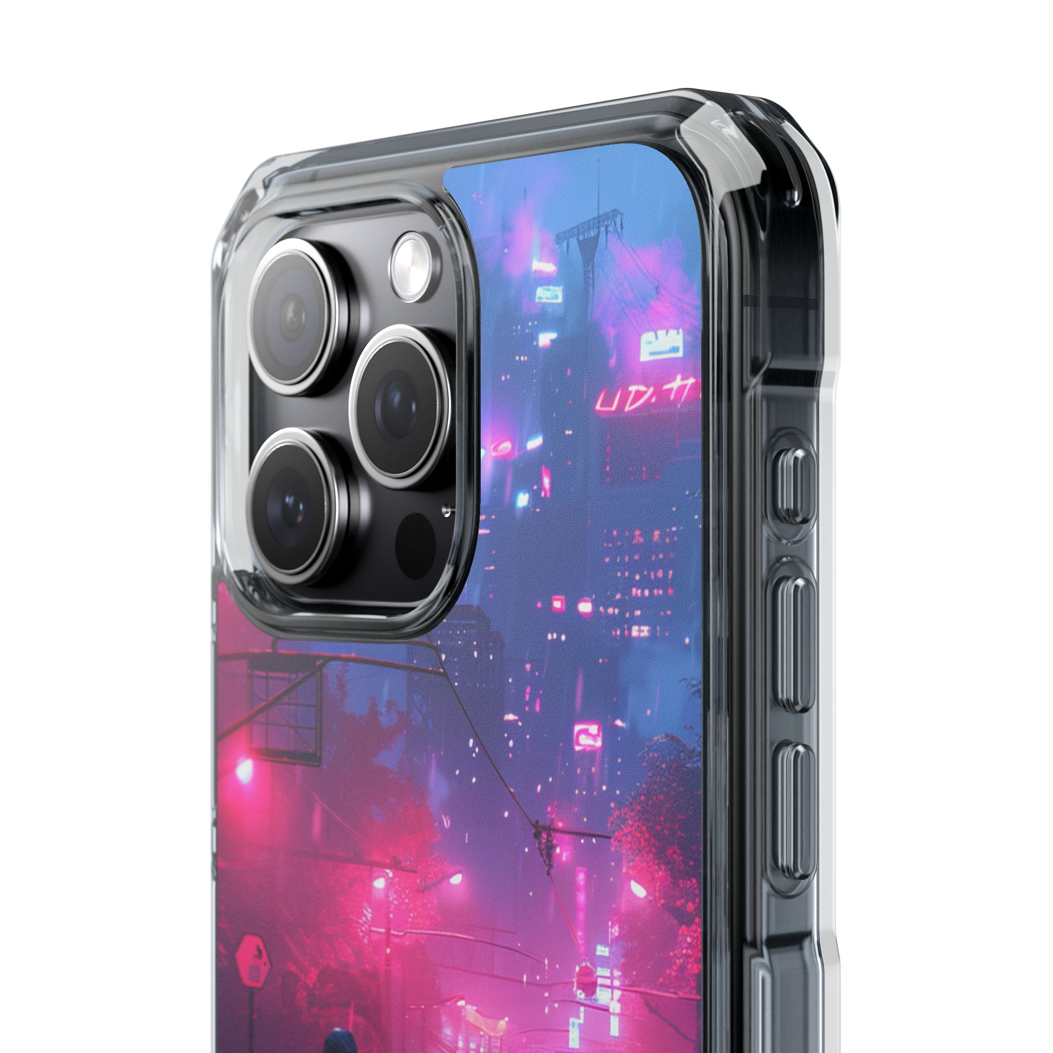 Neon Shadow City iPhone 15 - Impact Clear+