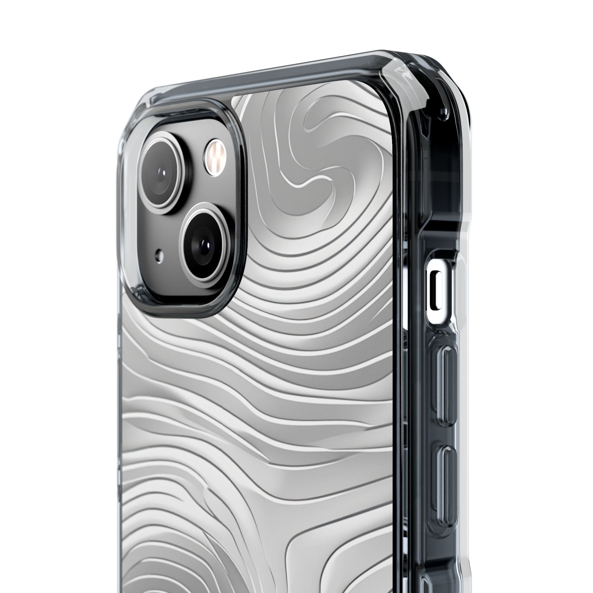 Monochrome Flow Lines iPhone 14 - Impact Clear+