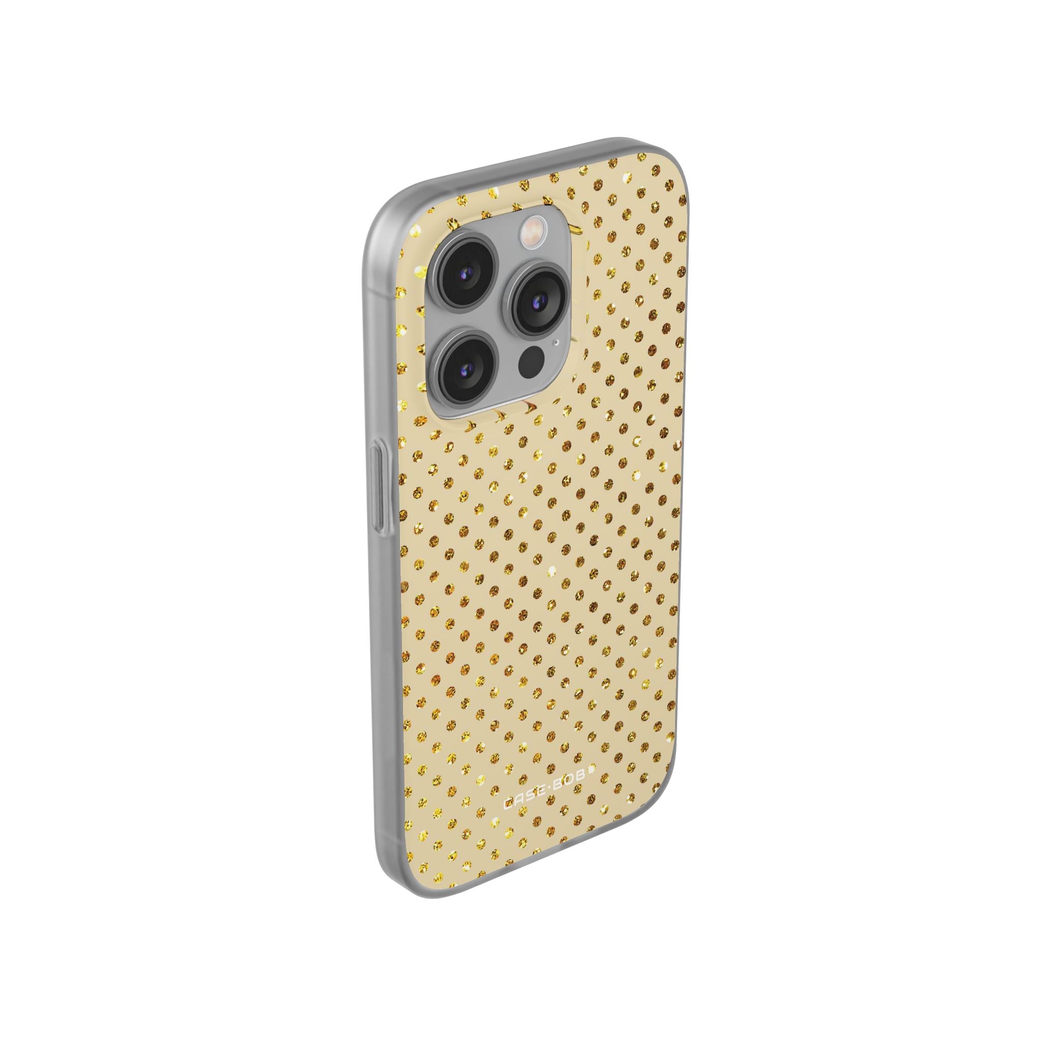 Gold Sparkle Grid iPhone 14 Pro Case - Soft