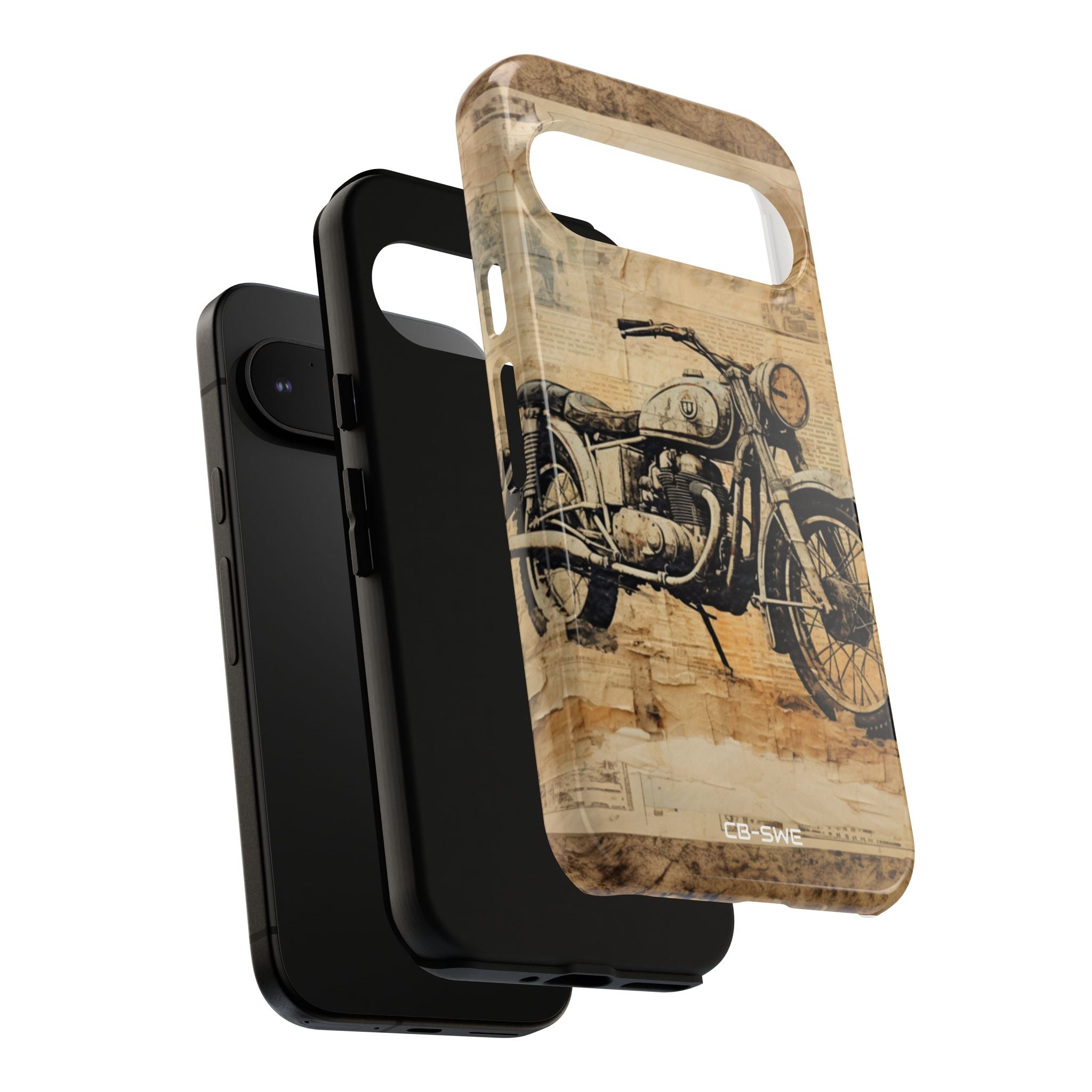 Vintage Motorcycle Collage - Google Pixel Case
