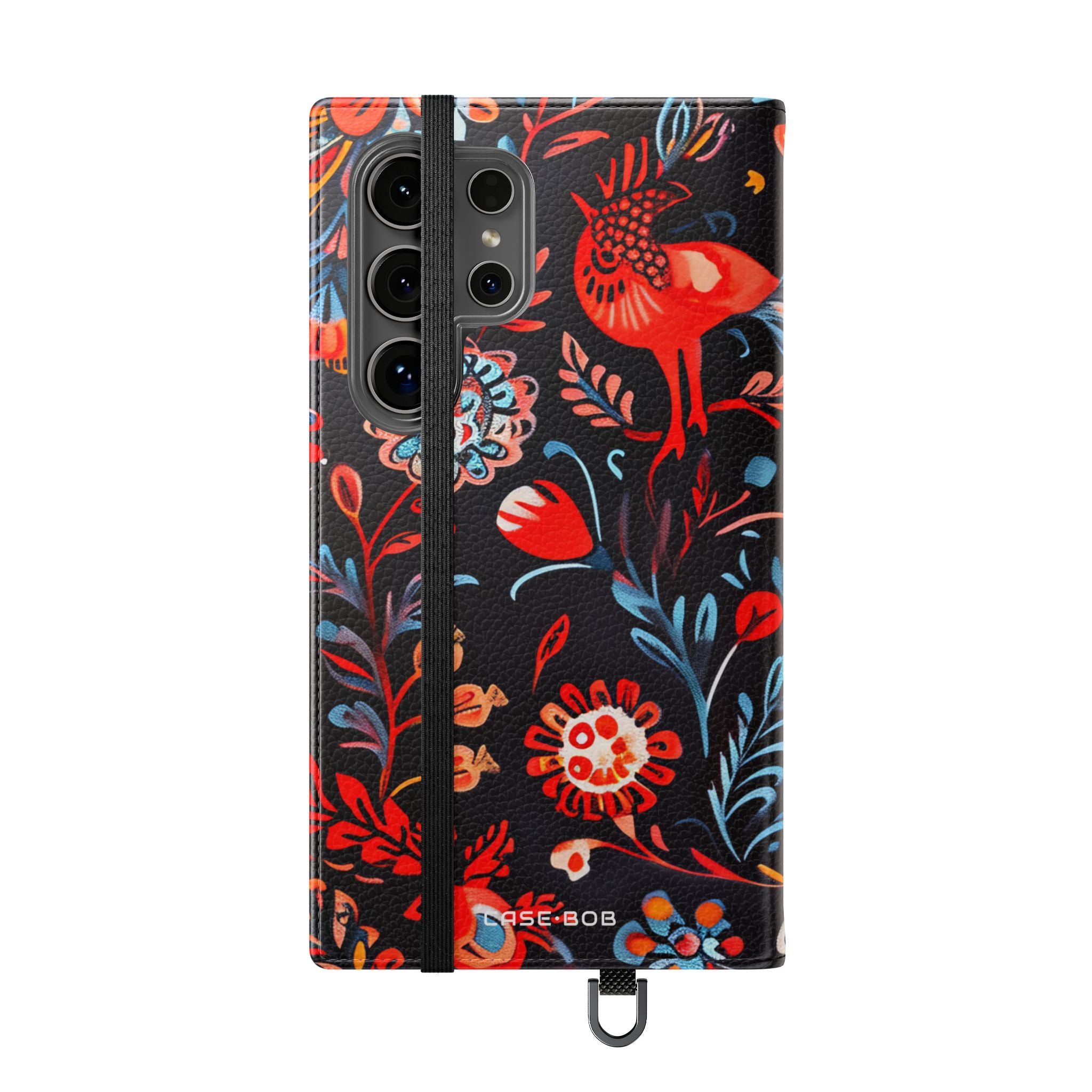 Folk Bird Flame - Samsung S24 Ultra - Puhelinlompakkokotelo