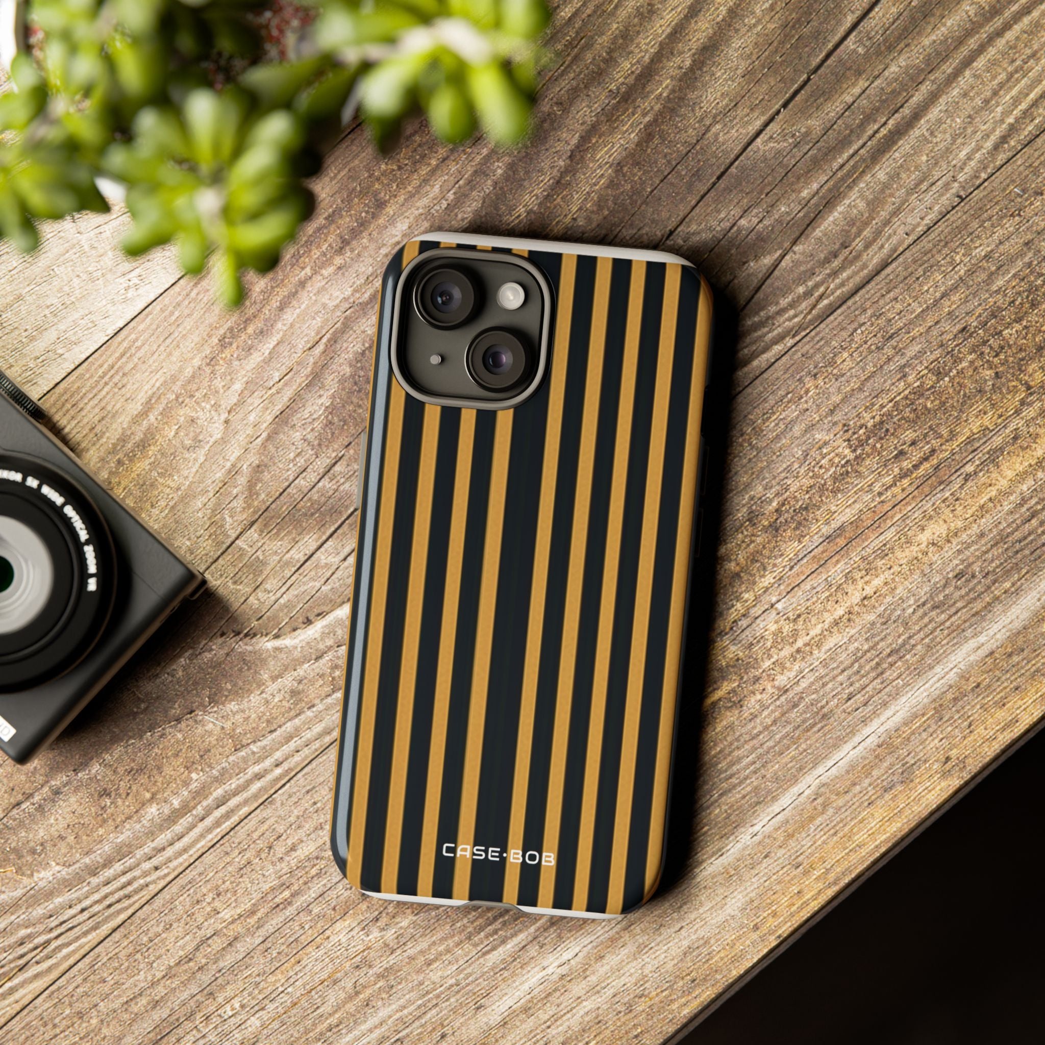 Golden Stripes iPhone 15 Case - Tough