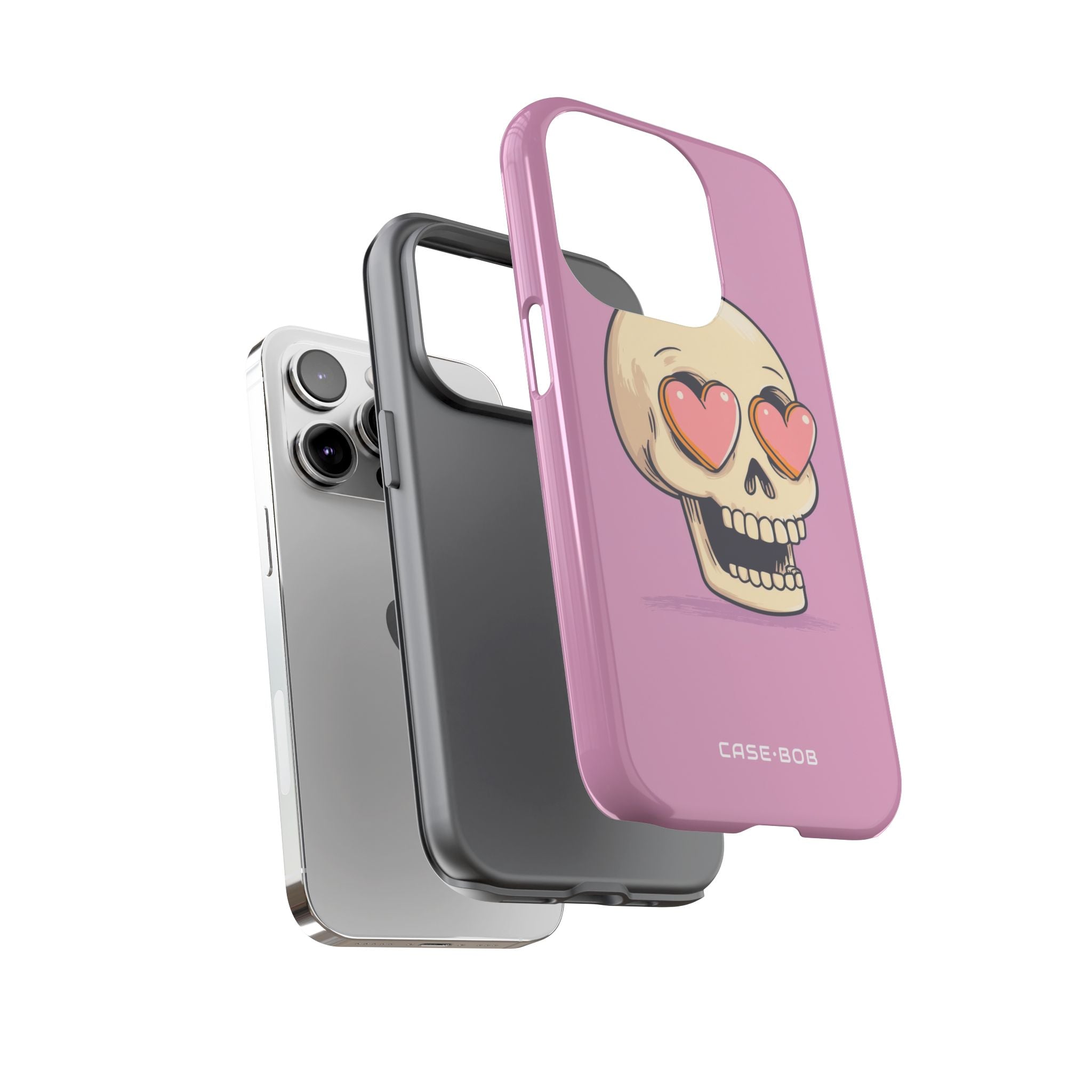 Heart Eyed Skull iPhone 14 Pro Case - Tough