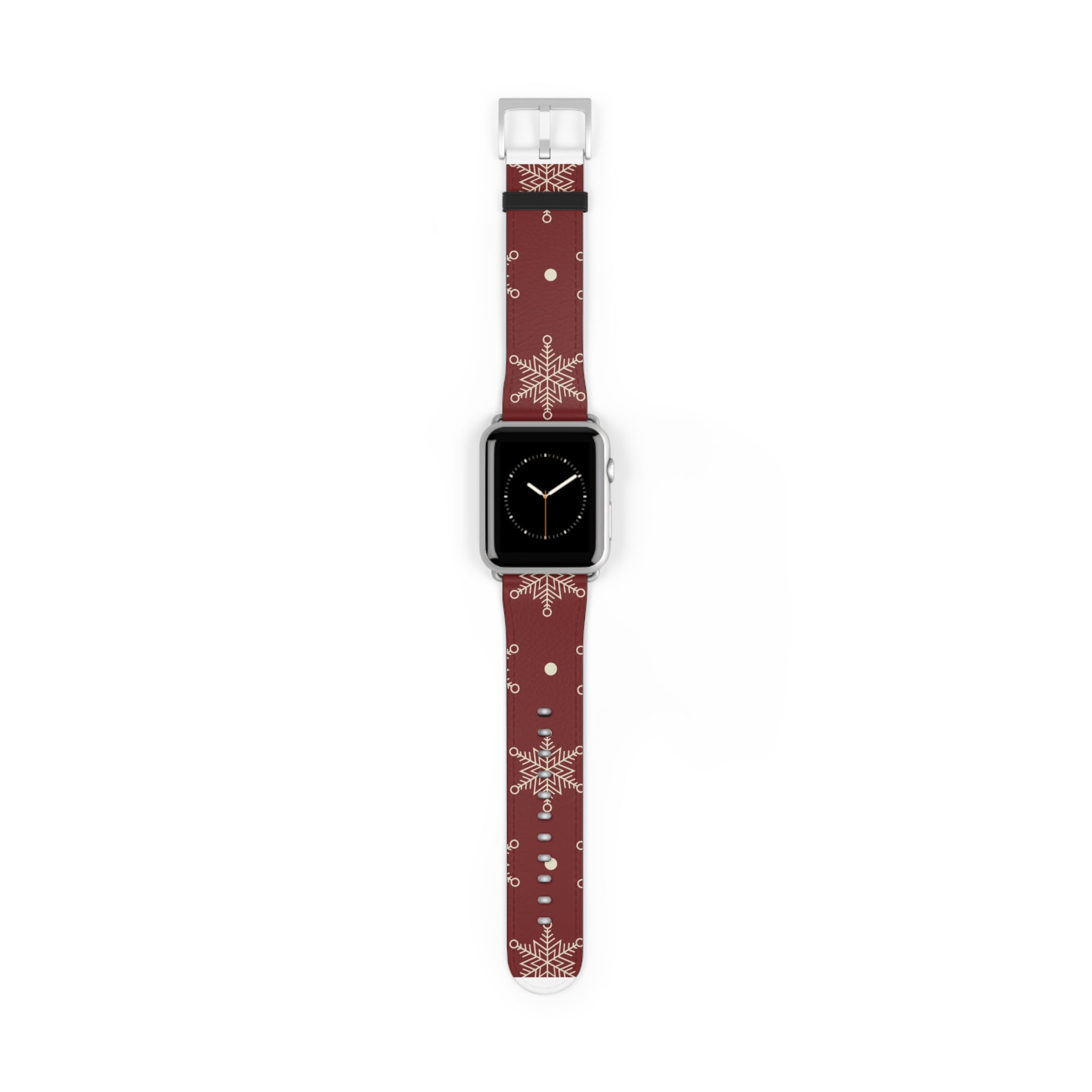 Cream Snowflakes Crimson - Watch Band