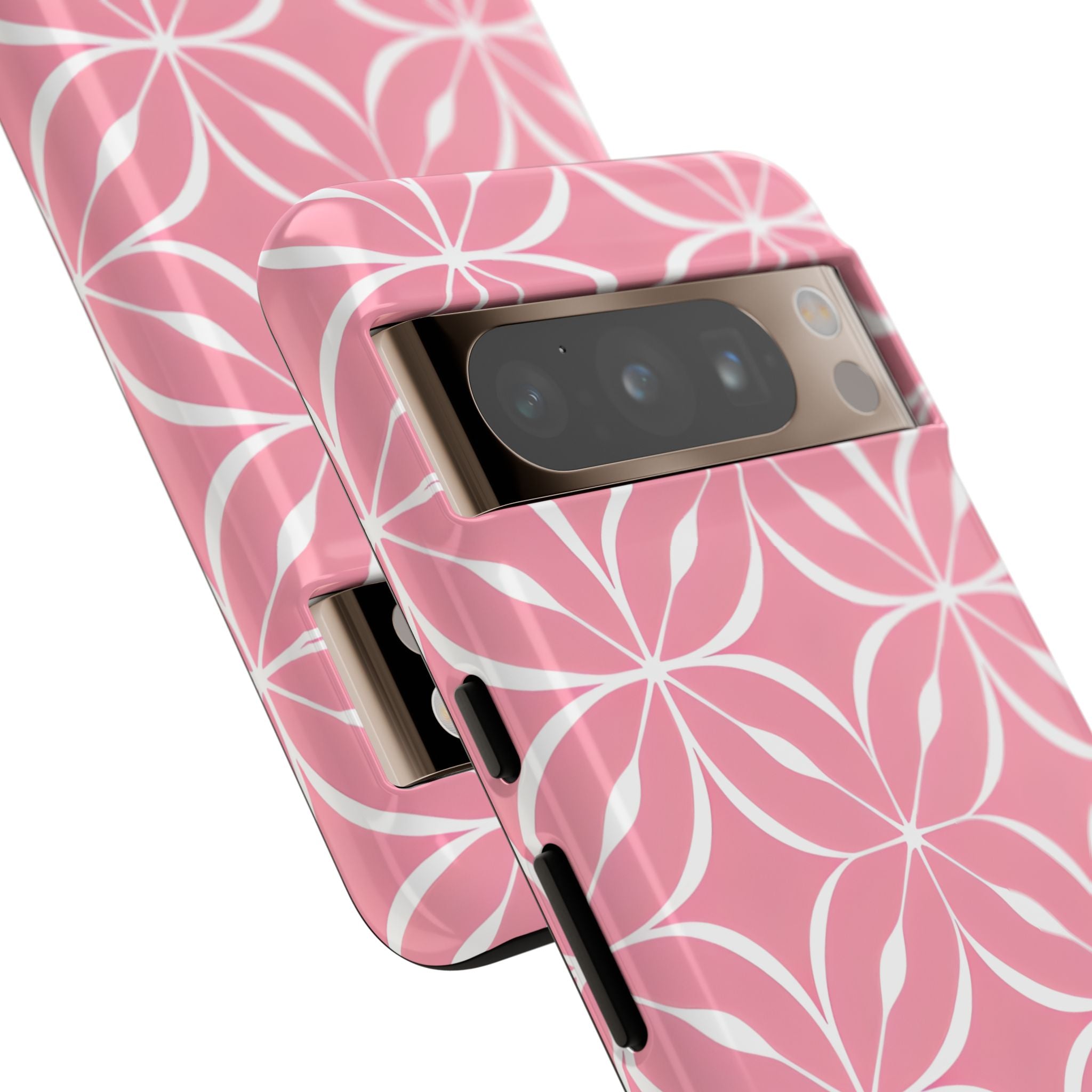 Intricate Overlapping Circle Geometric Light Pink Seamless Google Pixel 8 - Tough