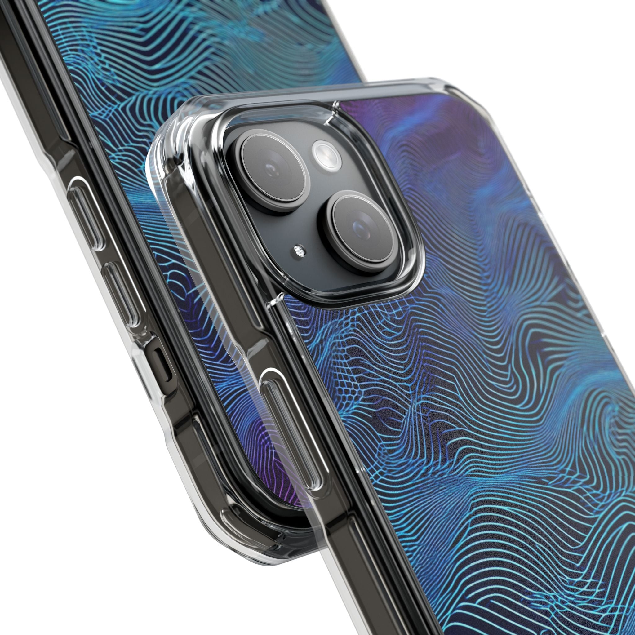 Neon Waves Flow iPhone 15 - Impact Clear+