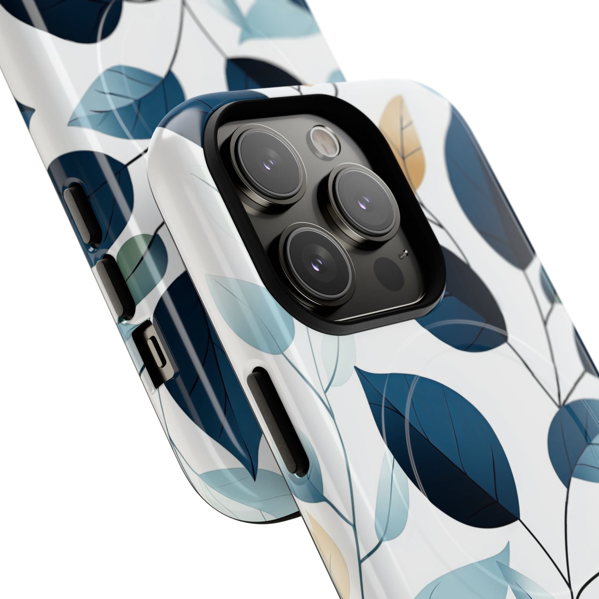 Navy Leaf Veins iPhone 14 Pro Case - Tough+