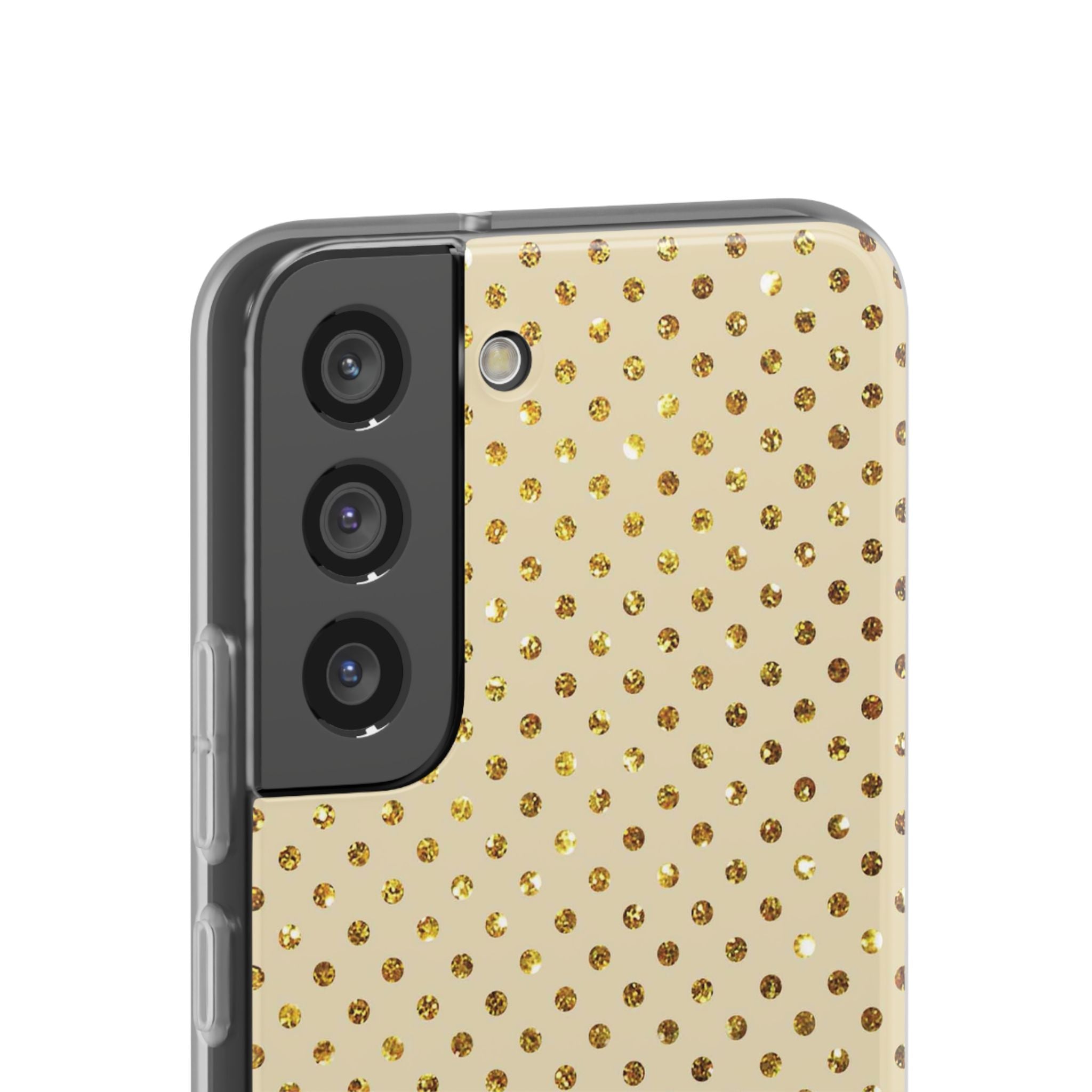 Gold Sparkle Grid Samsung S22 - Soft