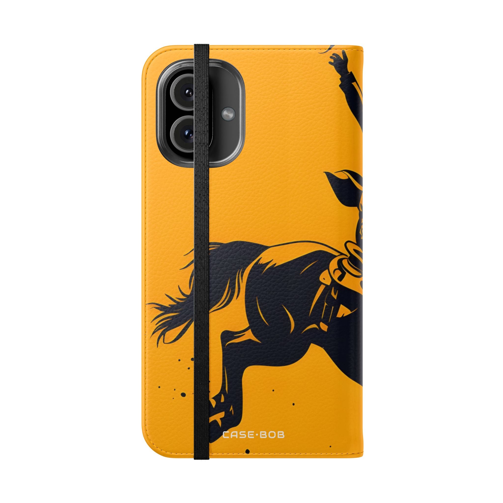 Bucking Cowboy Shadow - iPhone 16 Plus Case - Wallet
