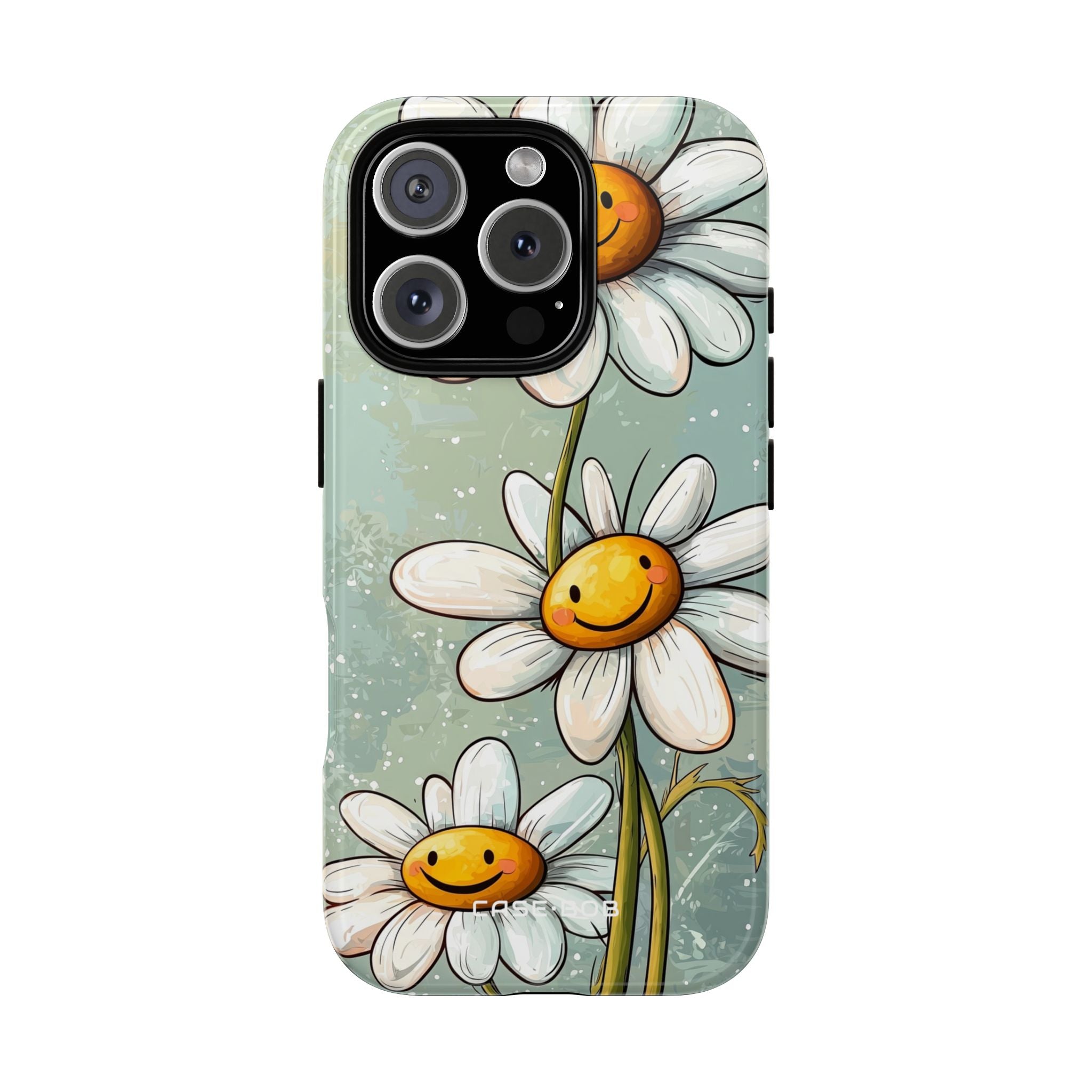 Smiling Daisies Green iPhone 16 Pro Case - Tough
