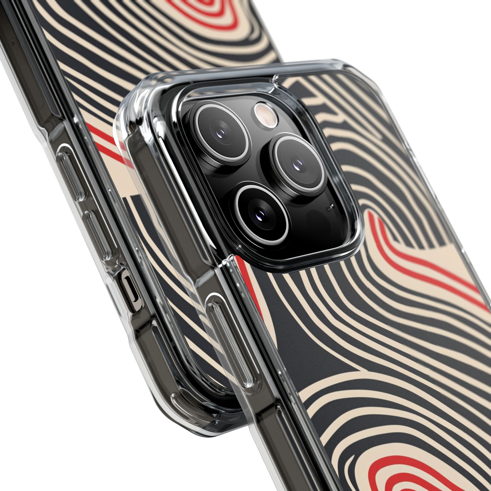 Wavy Red Flow iPhone 14 - Impact Clear+