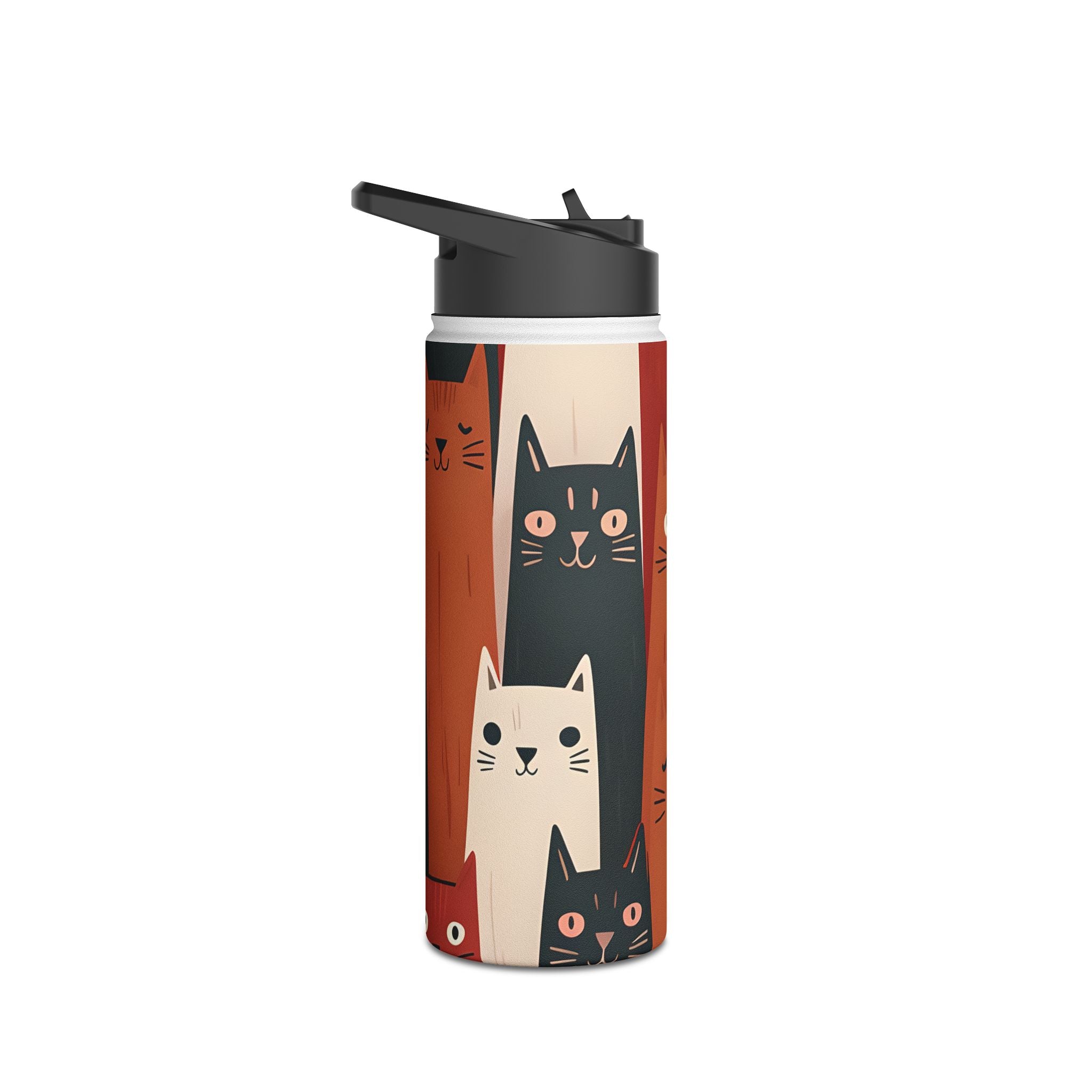 Cat Columns Orange - Stainless Steel Water Bottle
