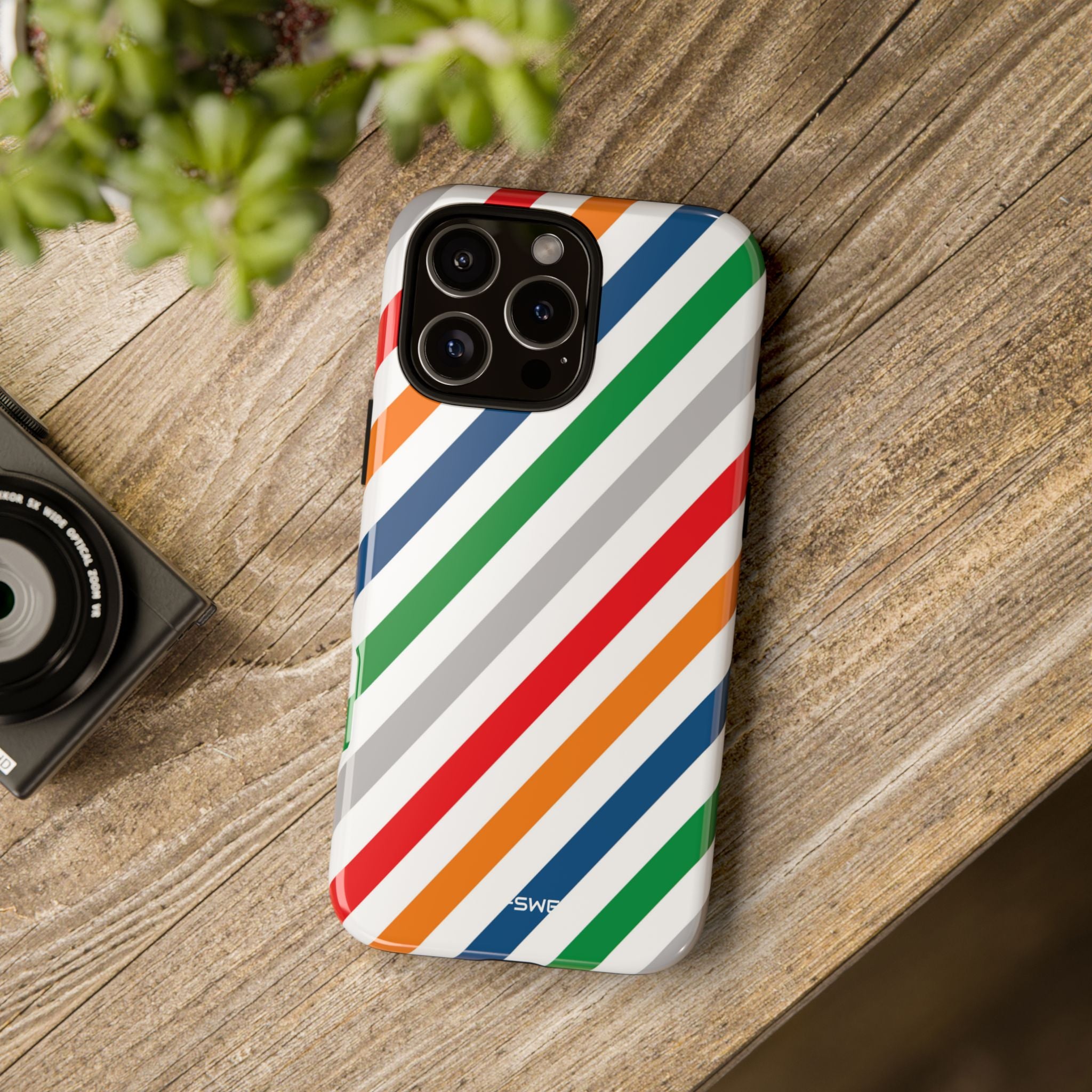 Vibrant Geometric Stripes - iPhone Case