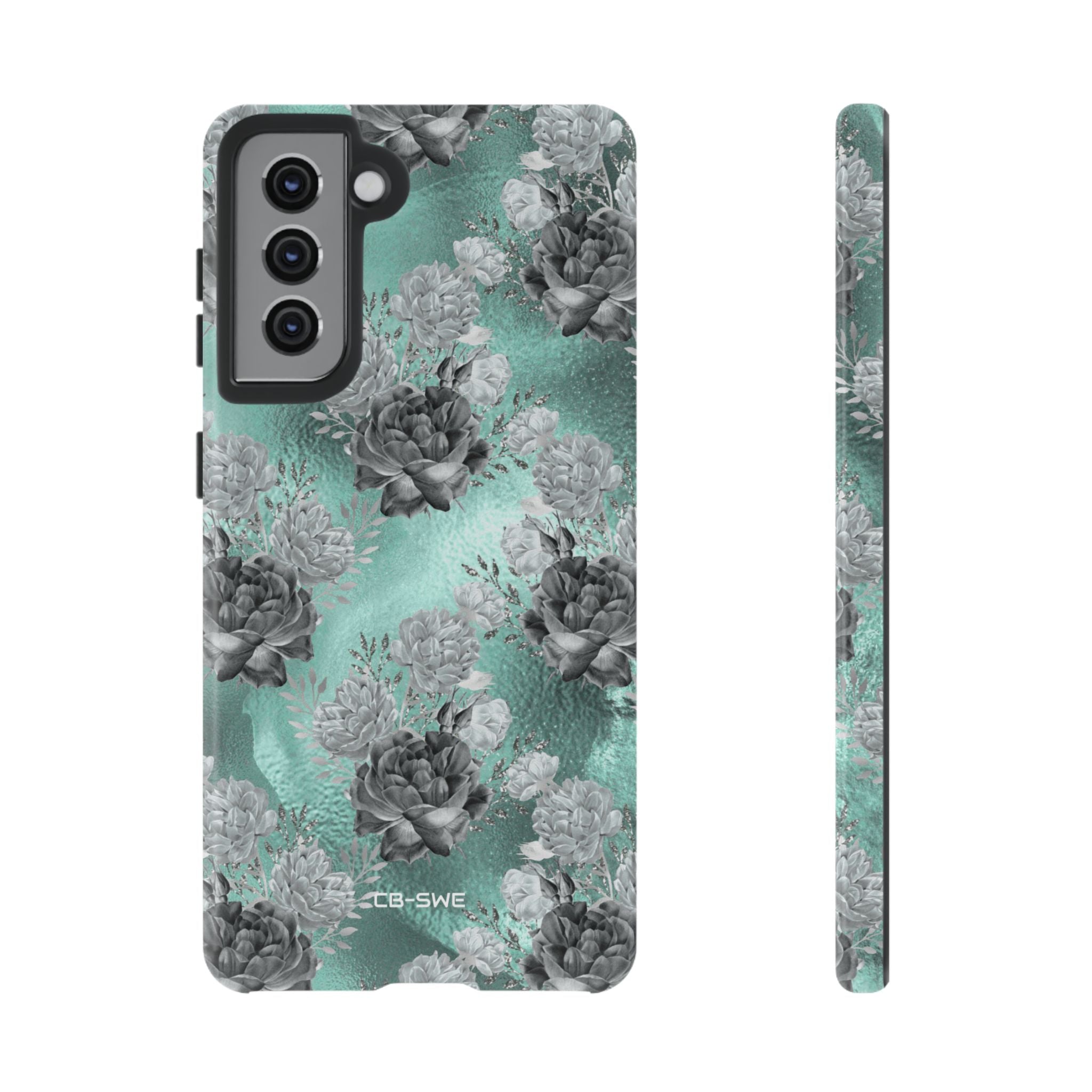 Teal Floral Elegance - Samsung Case