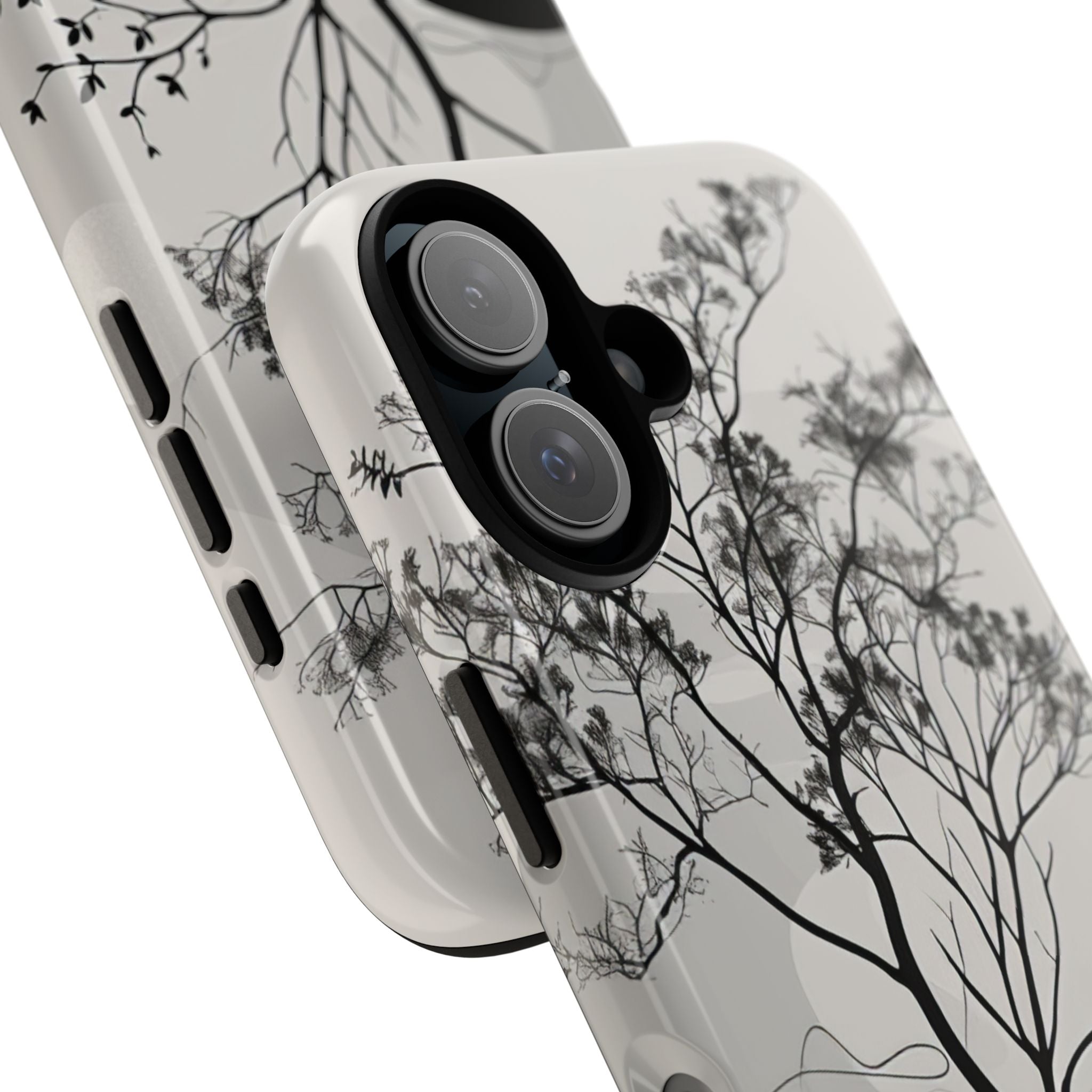 Monochrome Drip Tree iPhone 16 - Robust