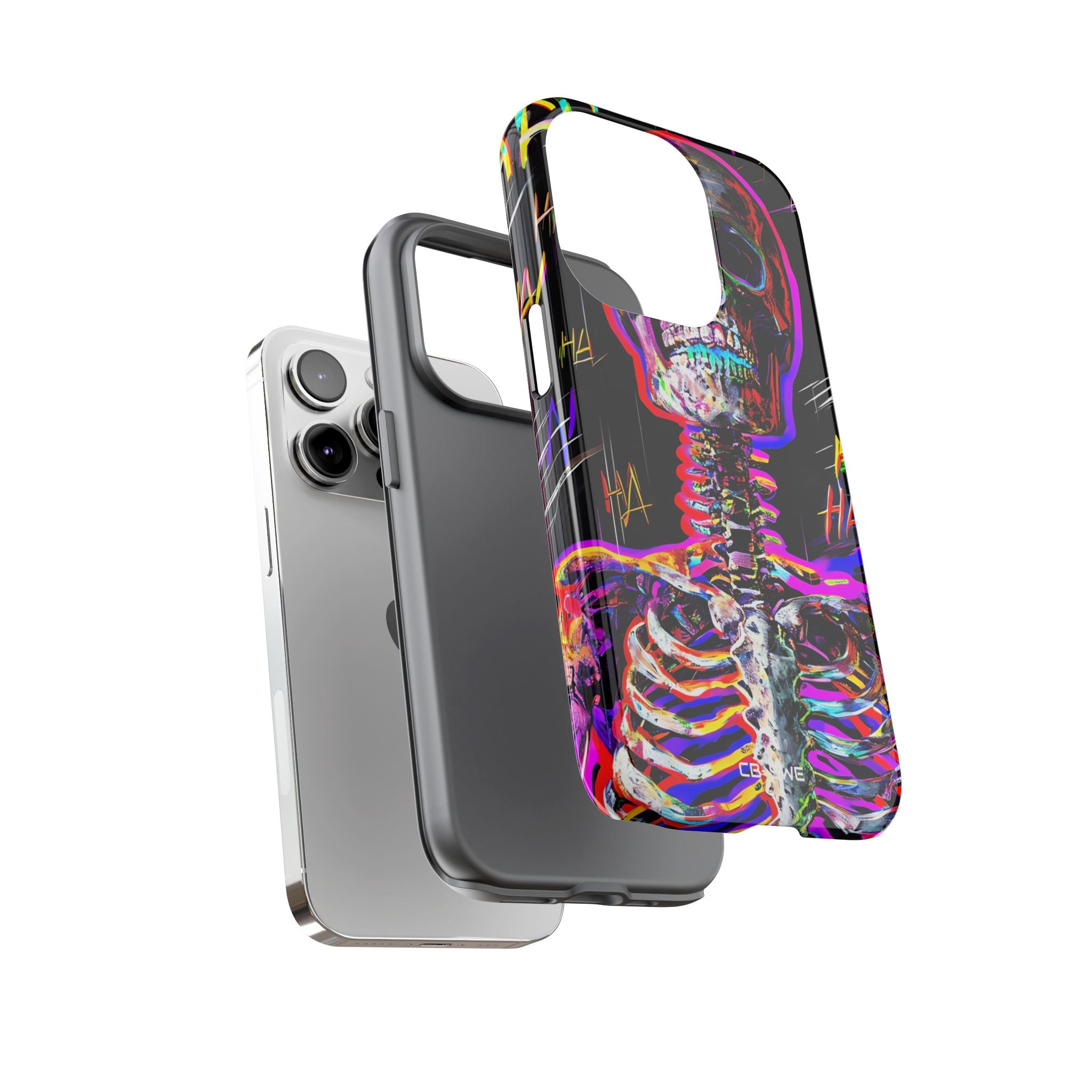 Neon Skeleton Chaos - iPhone Case