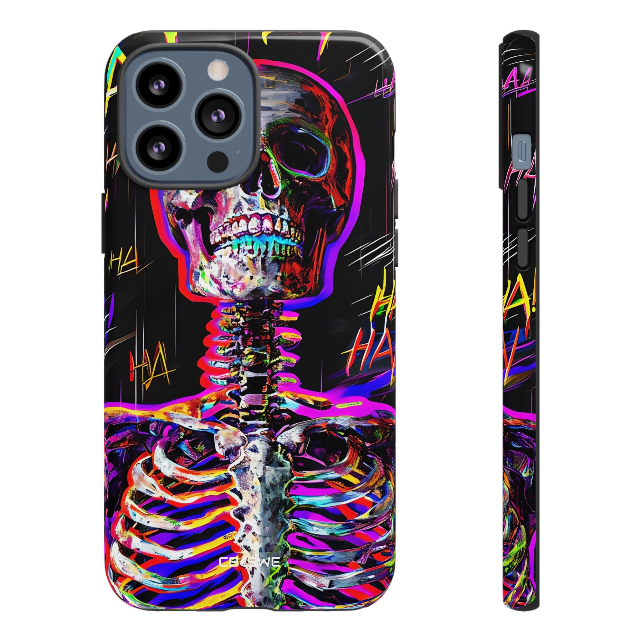 Neon Skeleton Chaos - iPhone Case