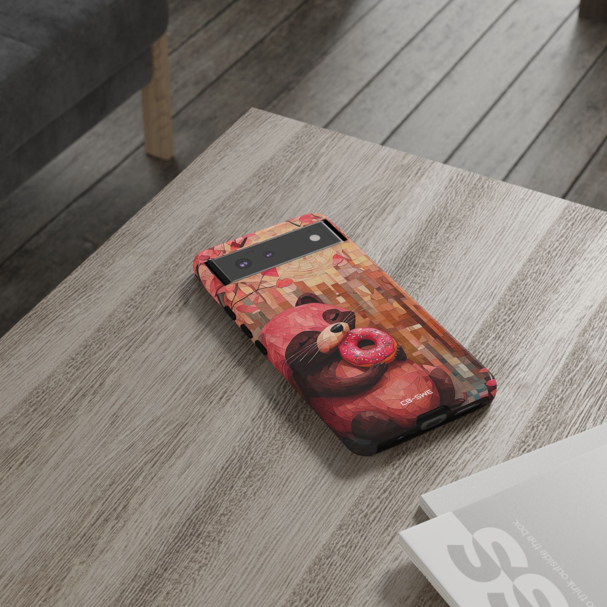 Raccoon Holds Donut - Google Pixel Case