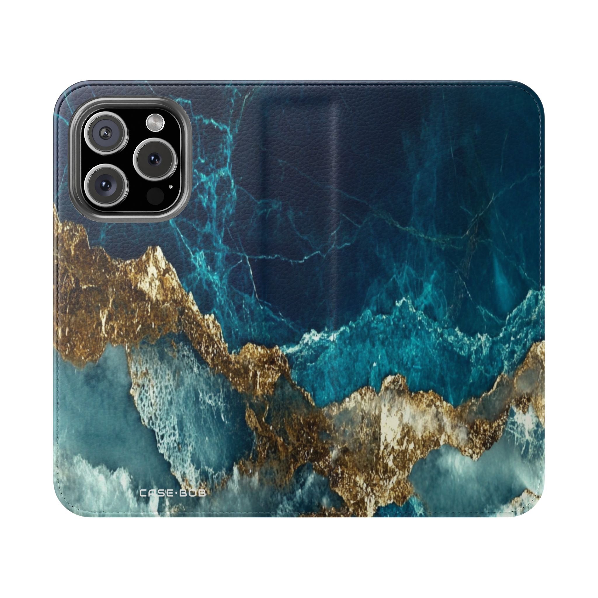 Golden Fracture Teal - iPhone 16 Pro Case - Wallet