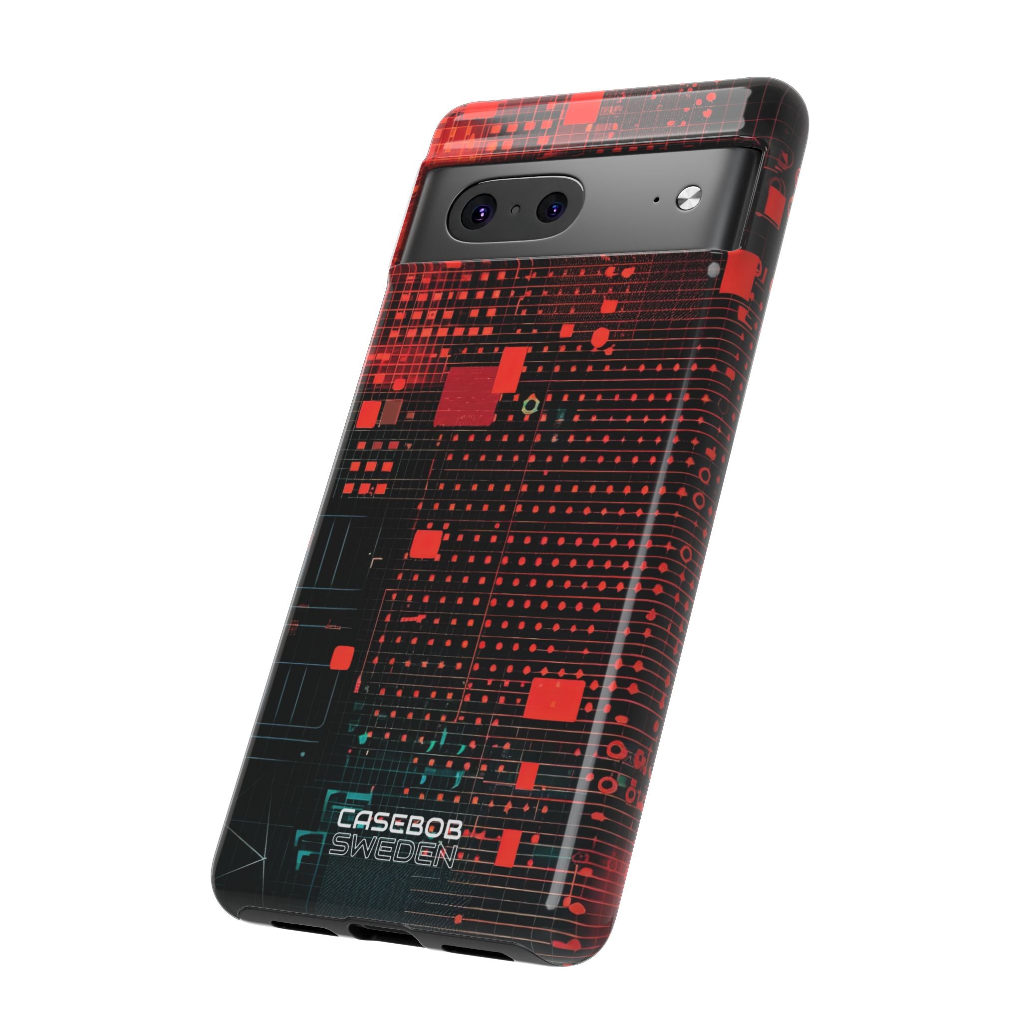 Crimson Circuit Grid Google Pixel 7 - Tough
