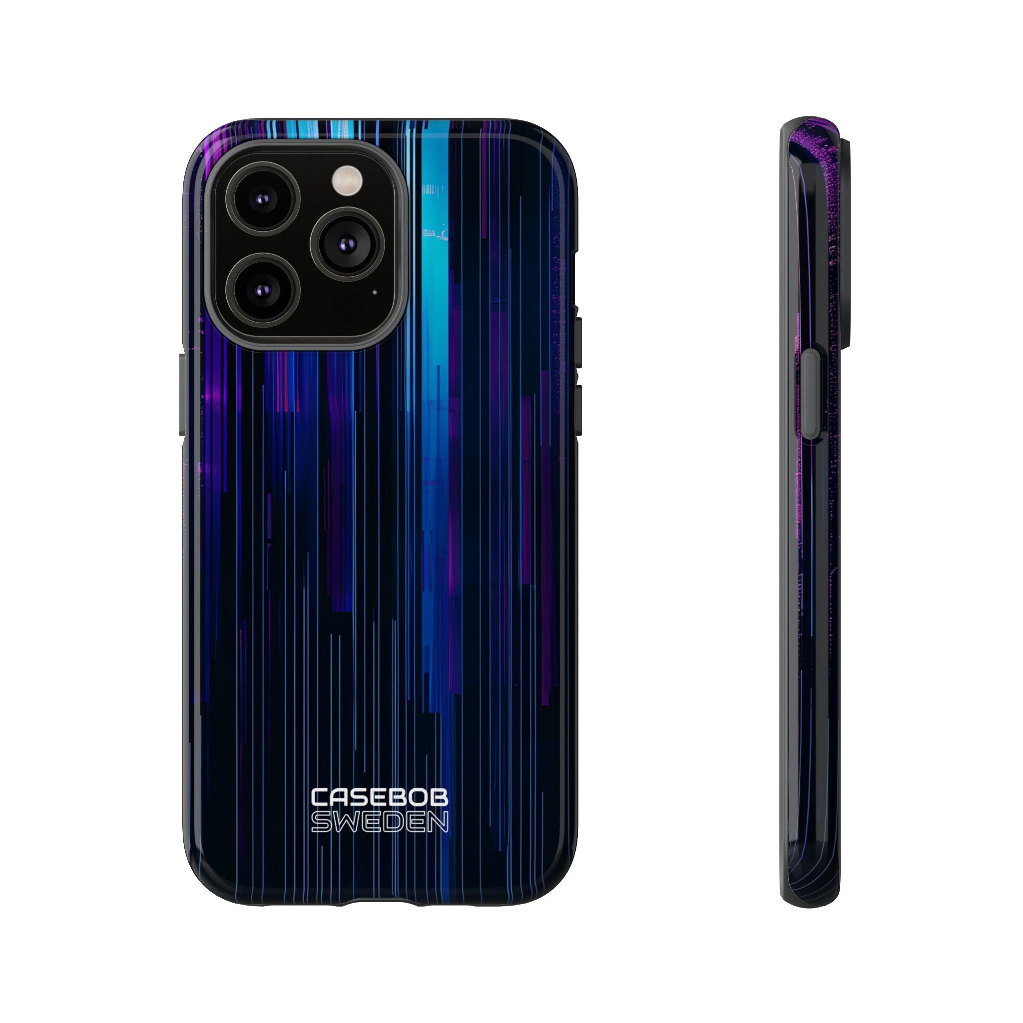 Neon Glitch Stripes iPhone 14 - Tough