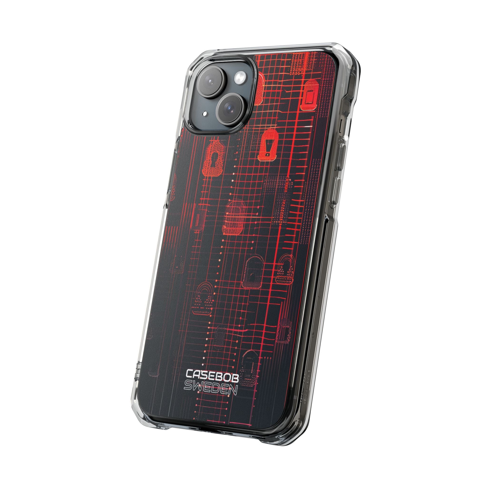 Cyber Locks Grid iPhone 15 - Impact Clear+
