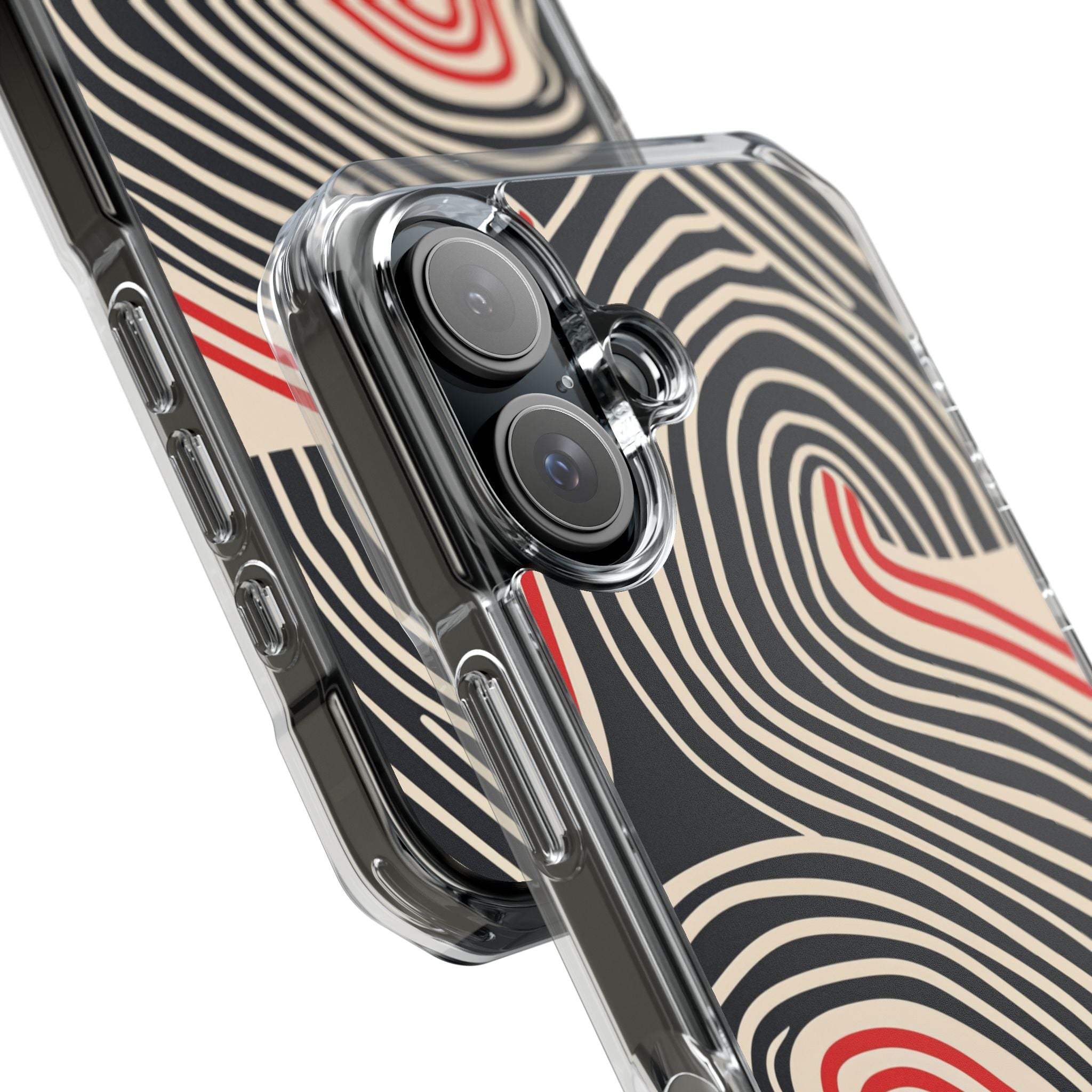 Wavy Red Flow iPhone 16 - Impact Clear+