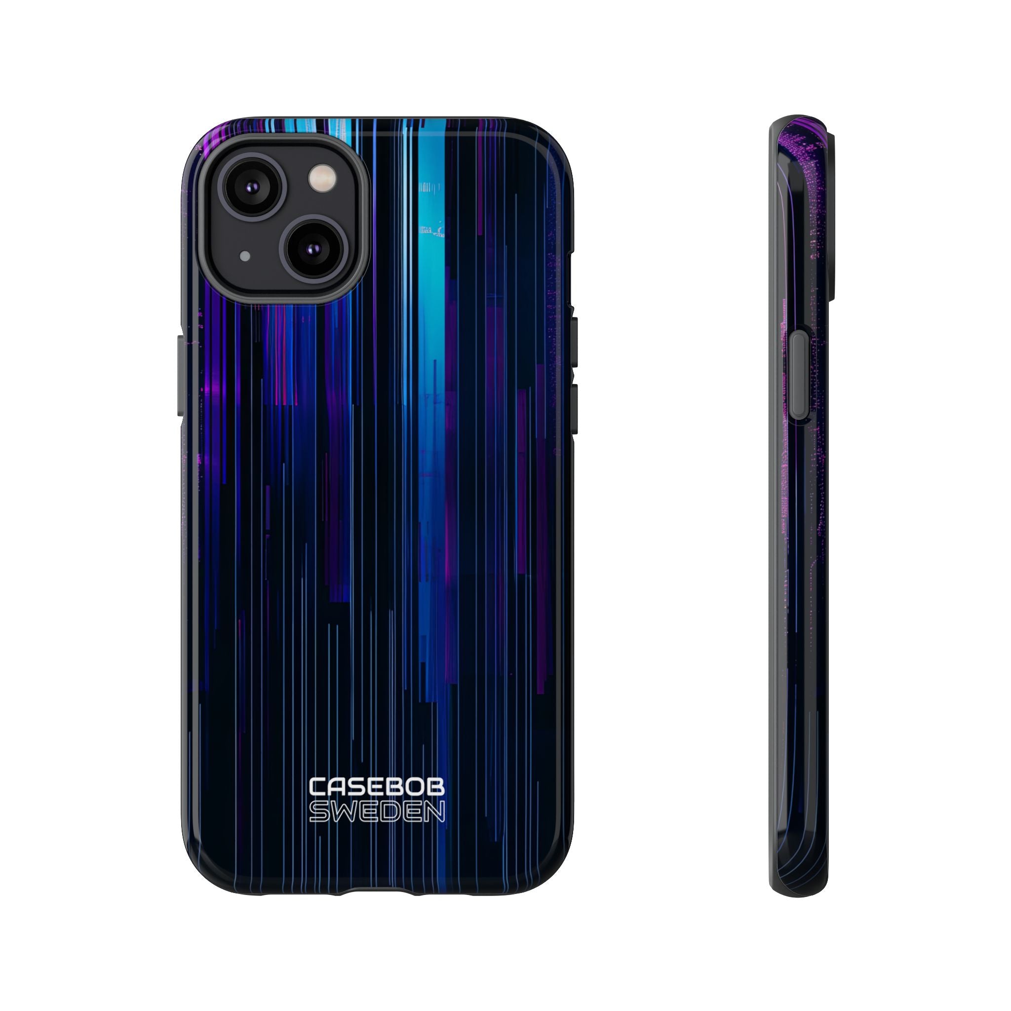 Neon Glitch Stripes iPhone 14 - Tough