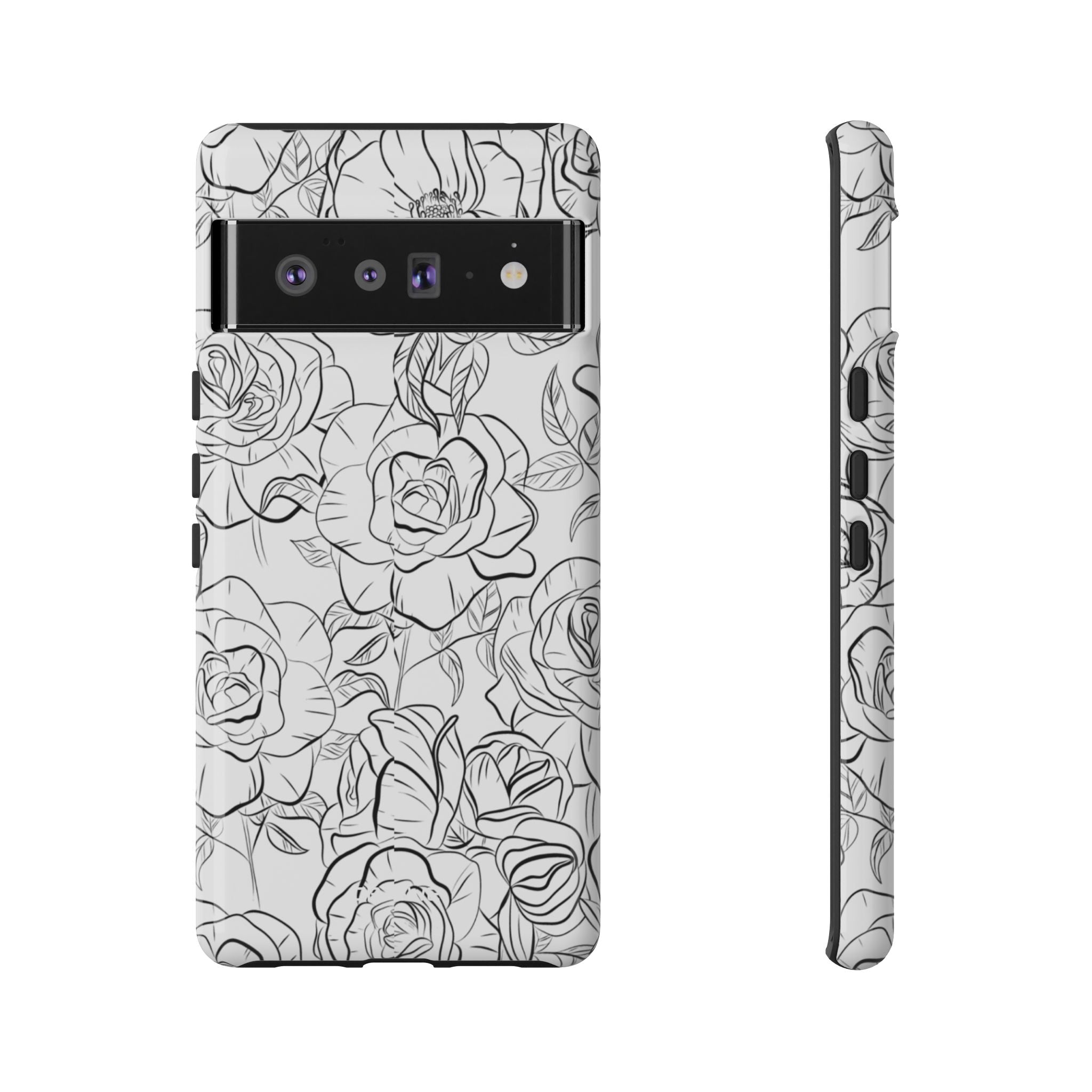 Intricate Rose Sketches - Google Pixel Case