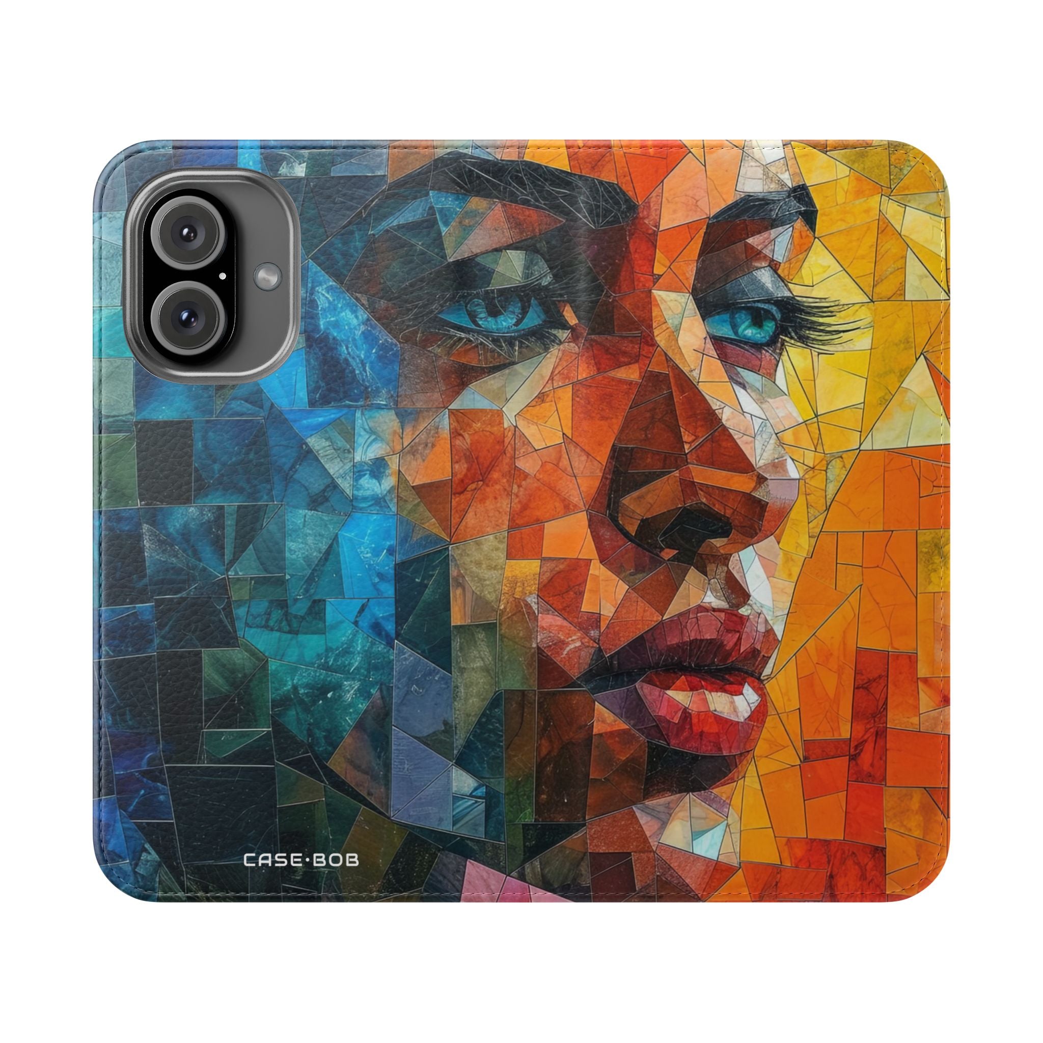 Mosaic Gaze Blue - iPhone 16 Case - Portemonnee