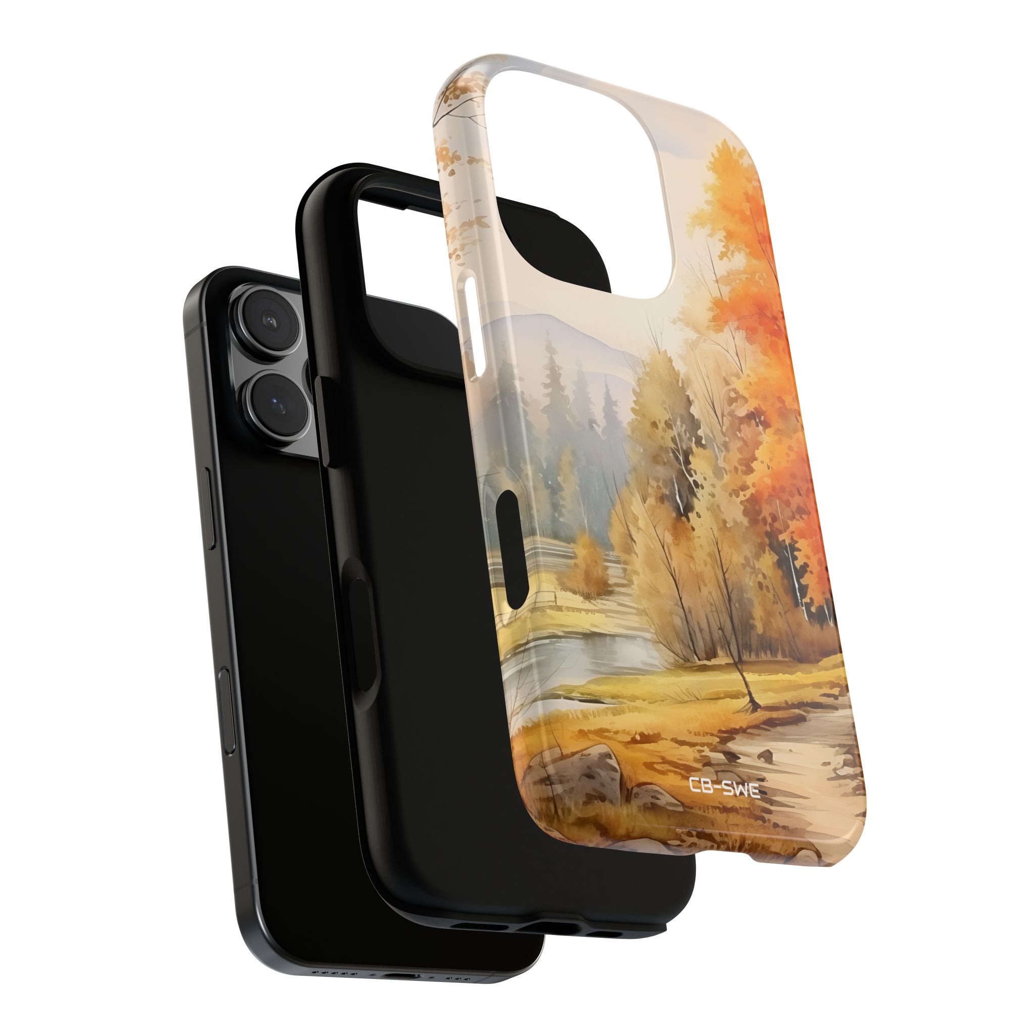 Golden Leaves Drift - iPhone Case