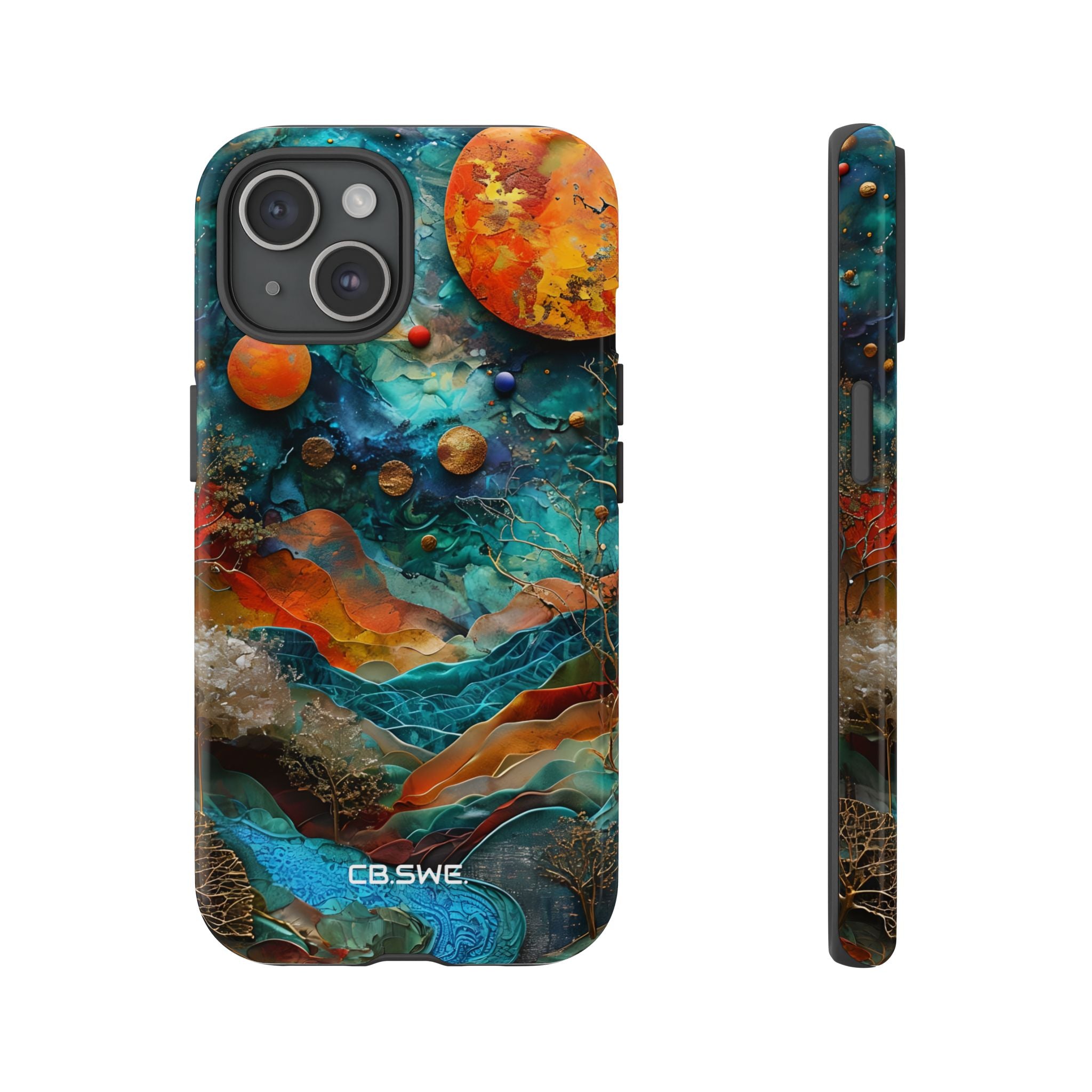 Dreamlike Fantasy Landscape Mixed Media Art iPhone 15 - Tough