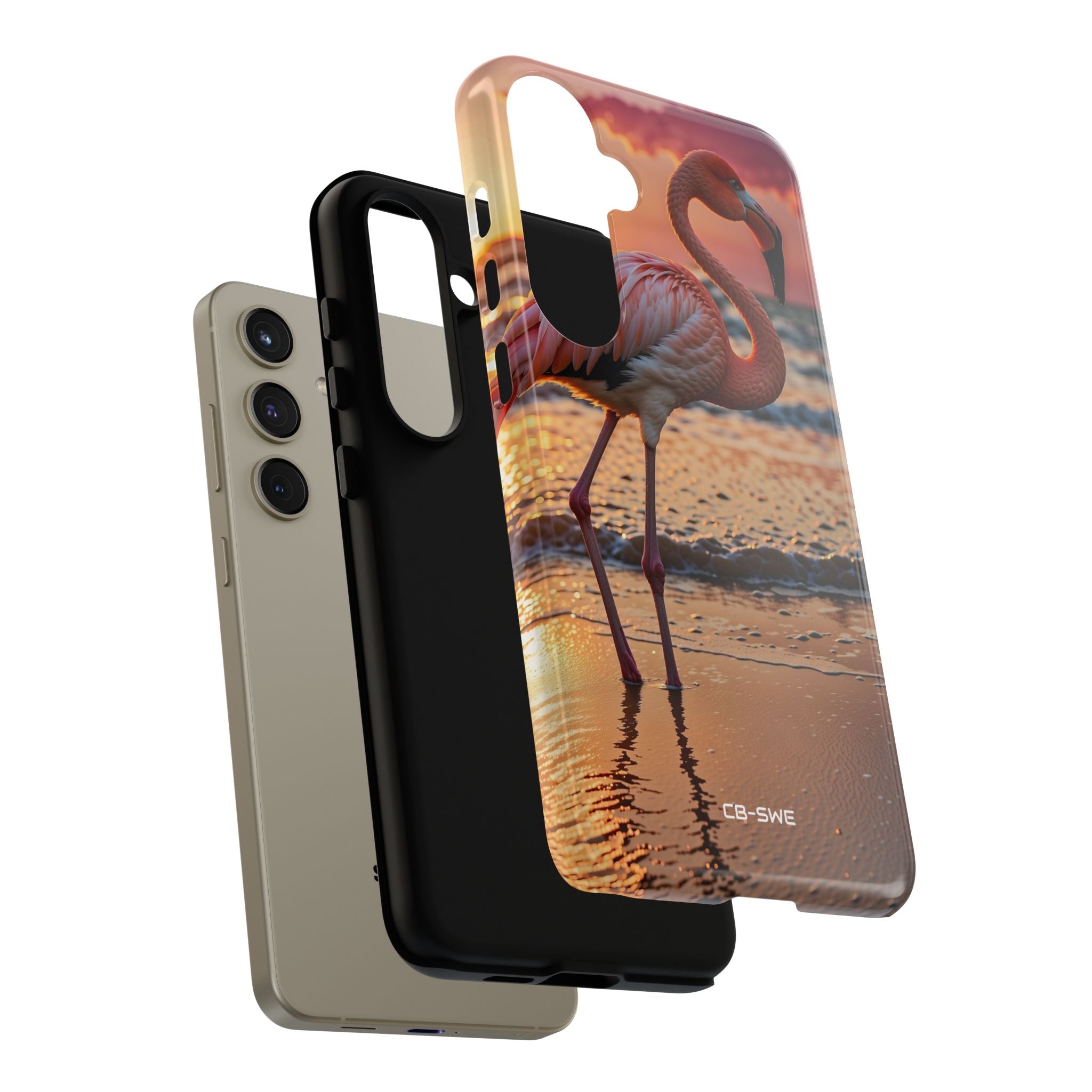 Sunset Flamingo Stand - Samsung Case