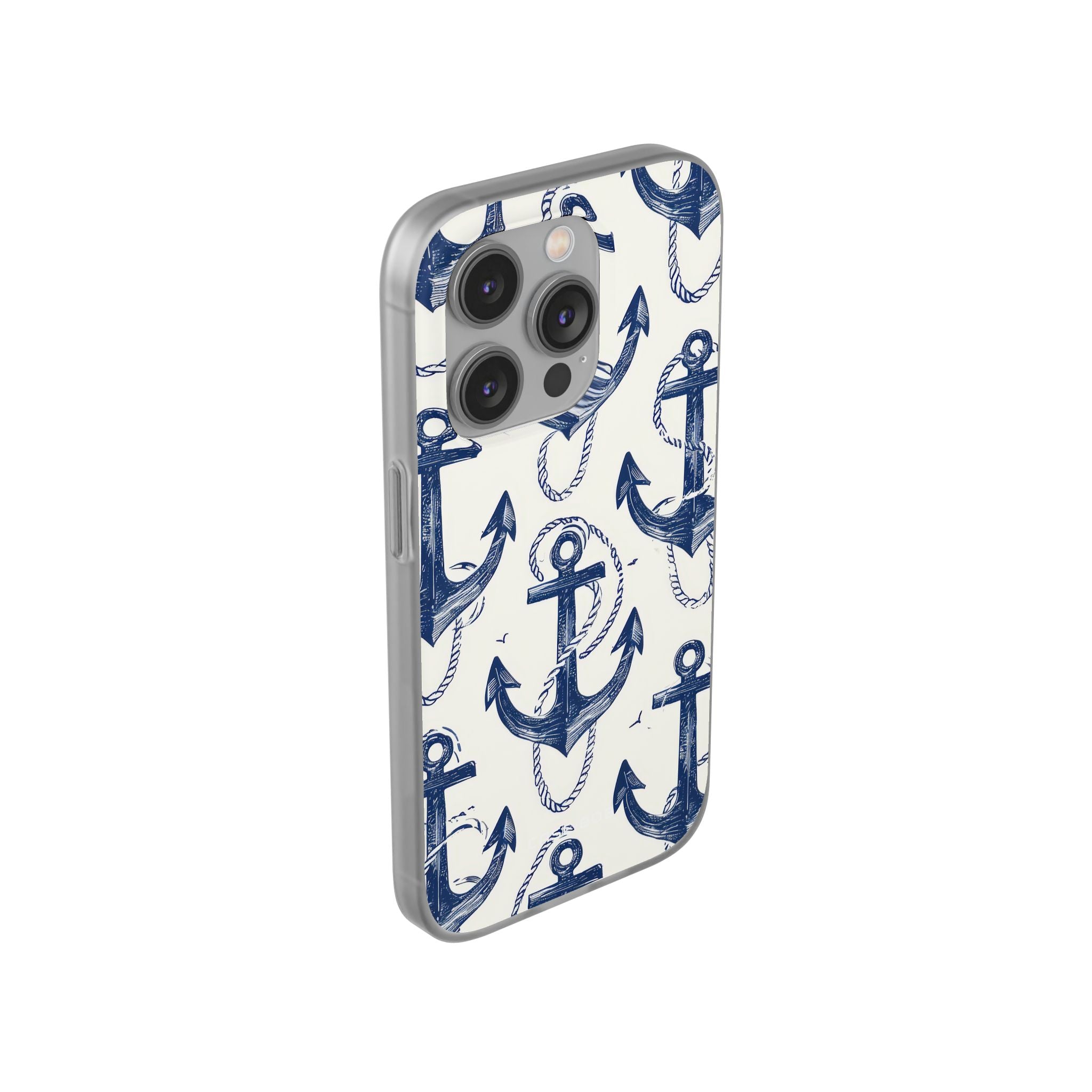 Navy Anchor Loop iPhone 14 Pro Case - Soft