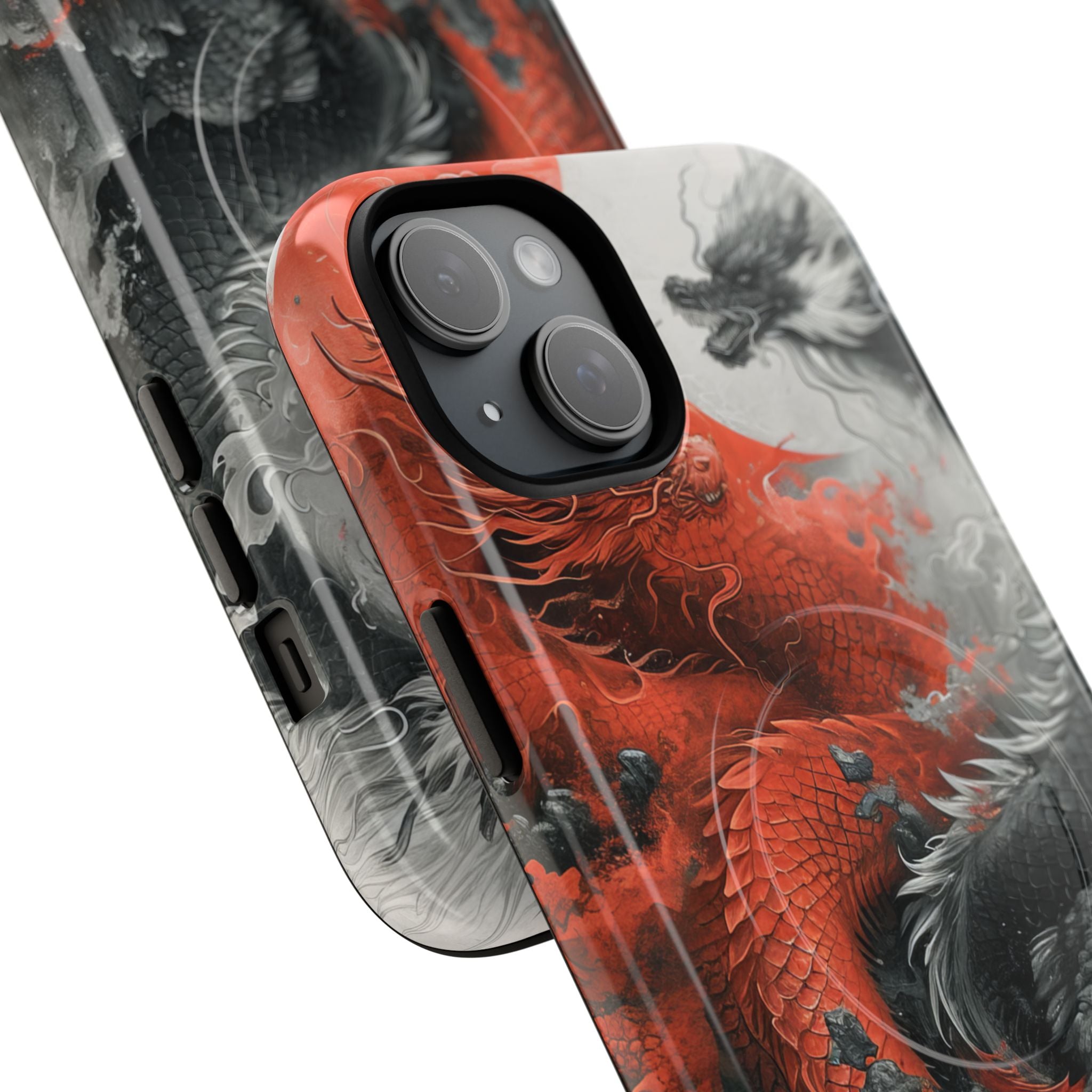 Twin Dragons Crimson iPhone 15 Plus Case - Tough+