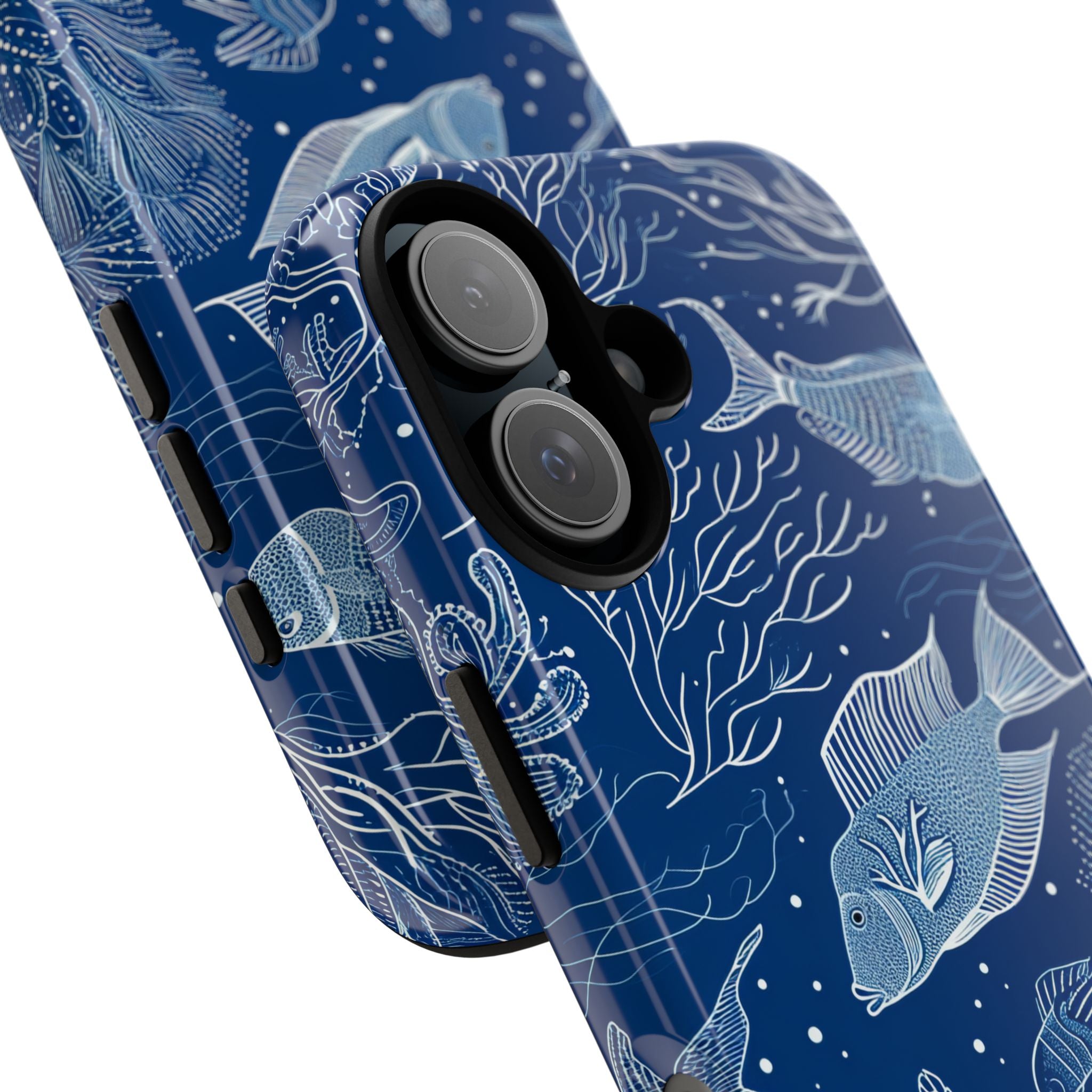 Navy Scale Reef iPhone 16 Pro Case - Tough