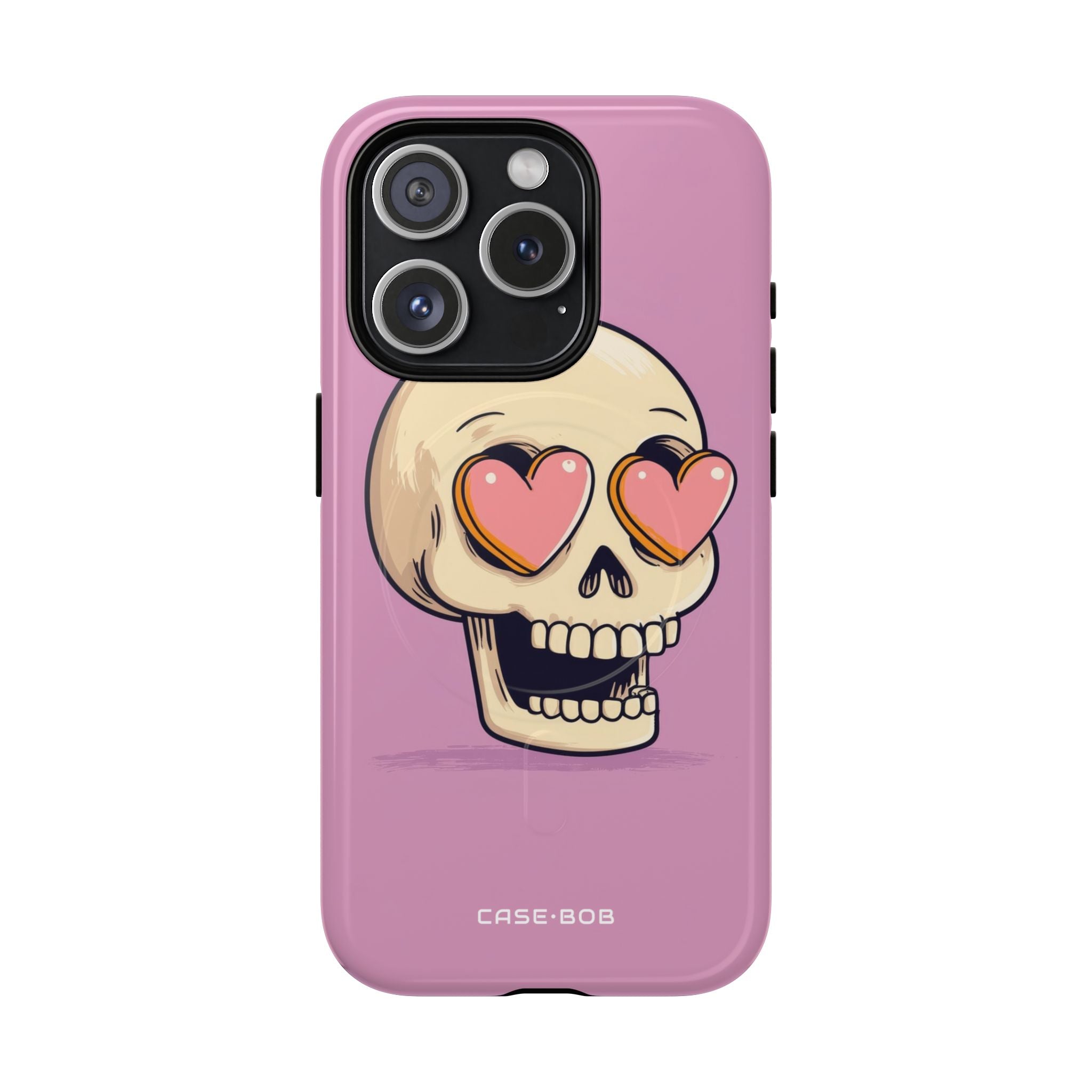 Heart Eyed Skull iPhone 15 Pro Case - Tough+