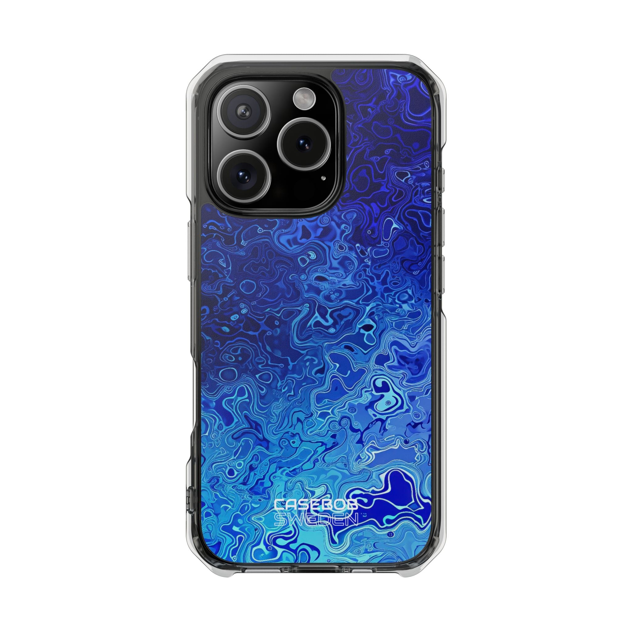 Swirling Blue Currents iPhone 16 - Impact Clear+