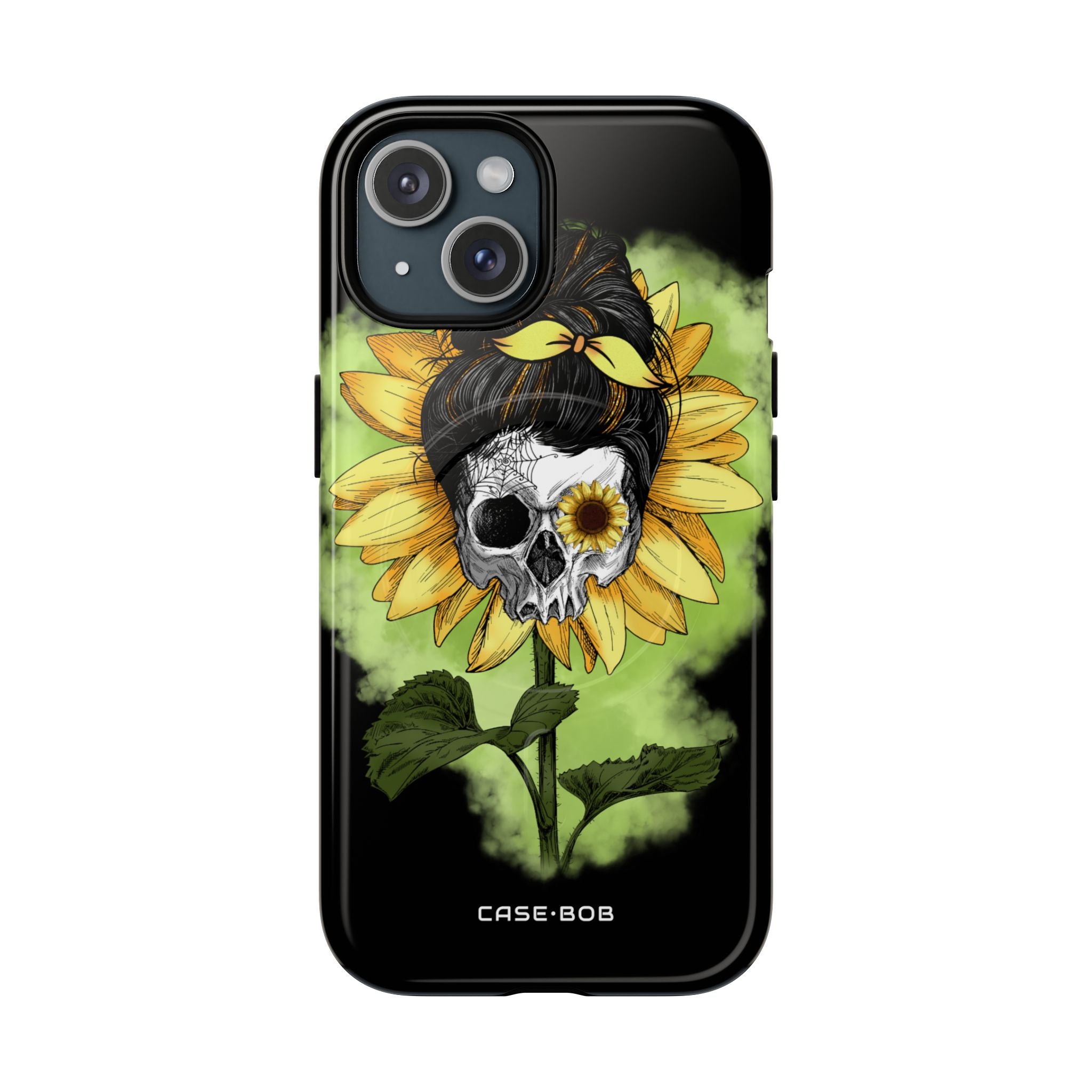 Sunflower Skull iPhone 15 Case - Tough+
