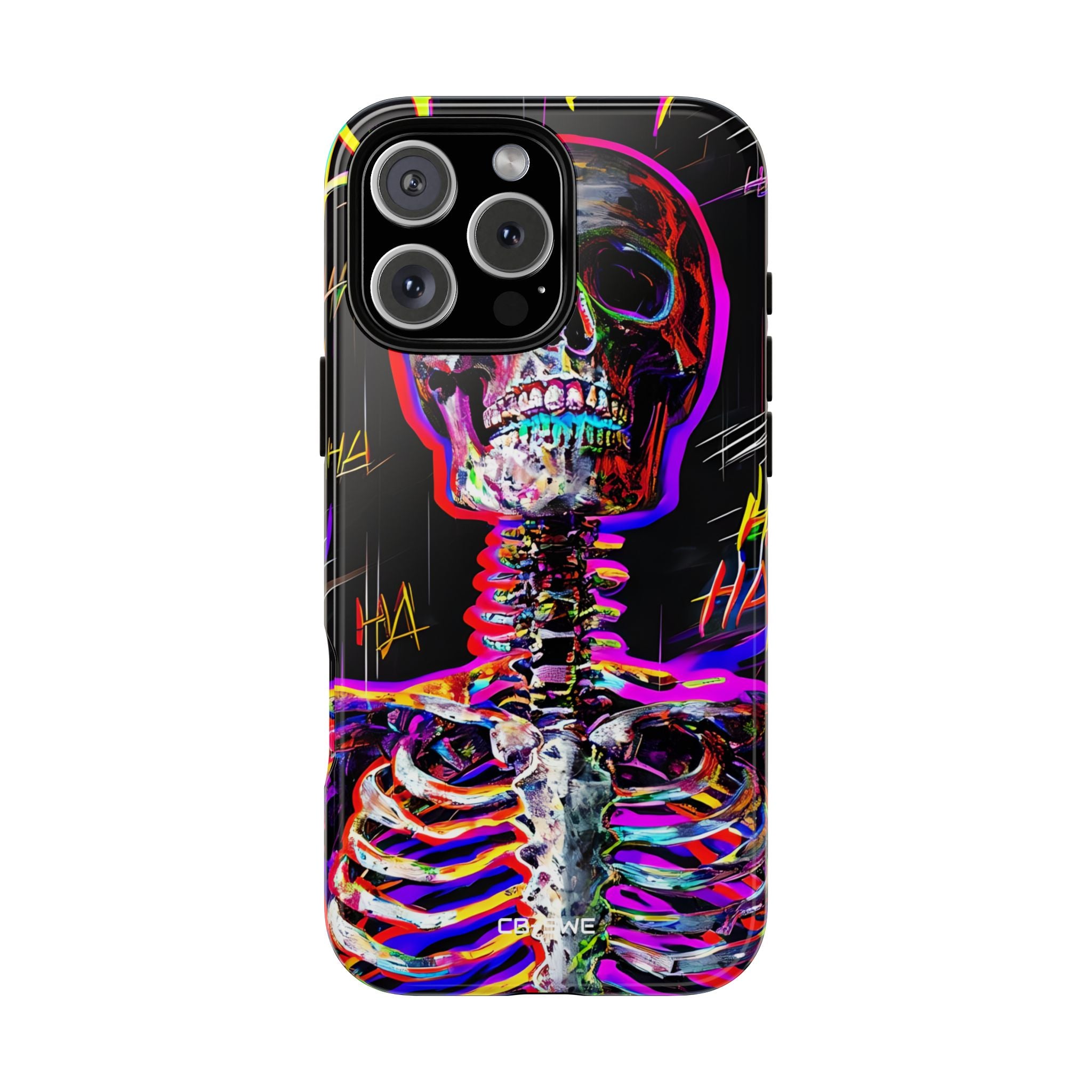 Neon Skeleton Chaos - iPhone Case