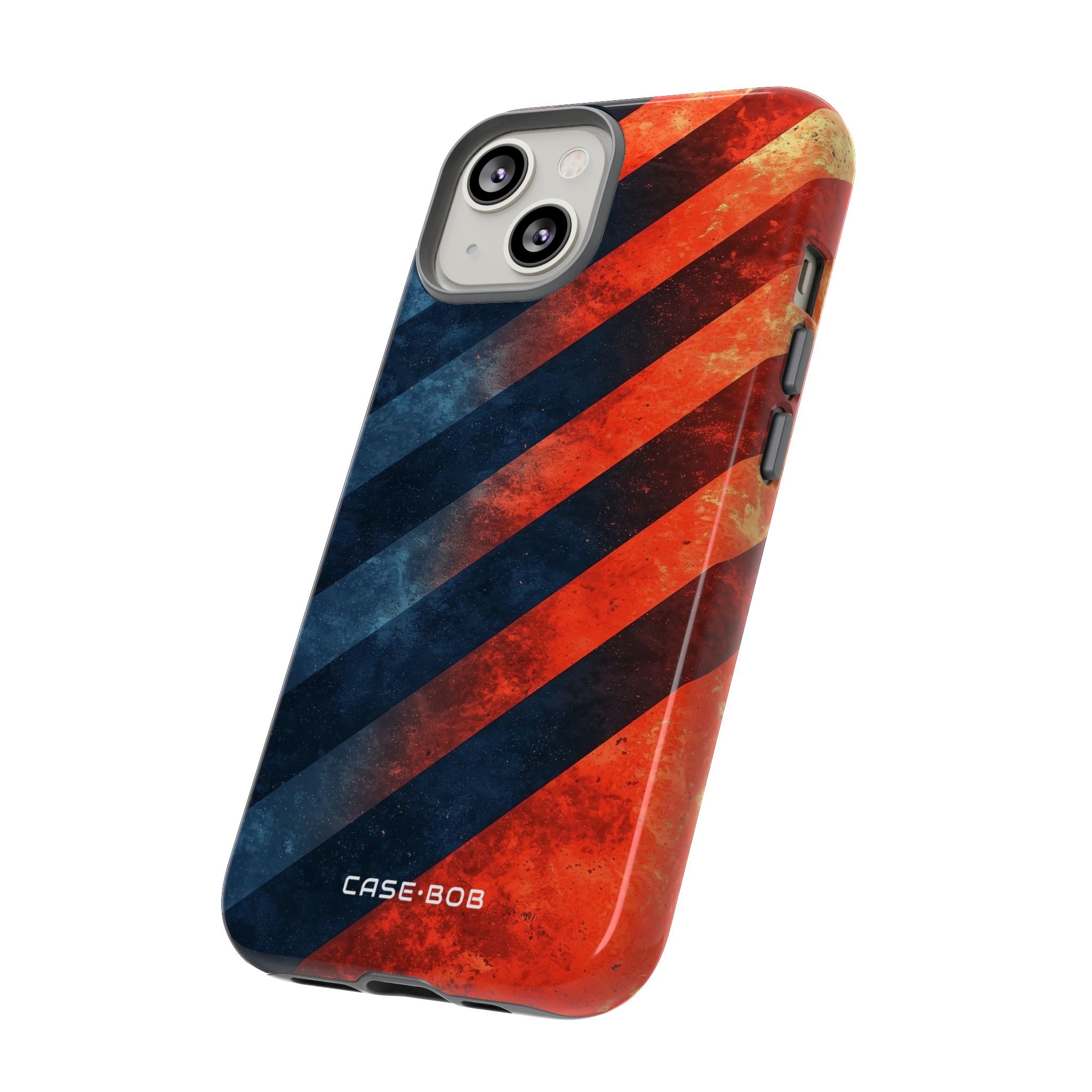 Diagonal Stripes Blaze iPhone 14 Case - Tough