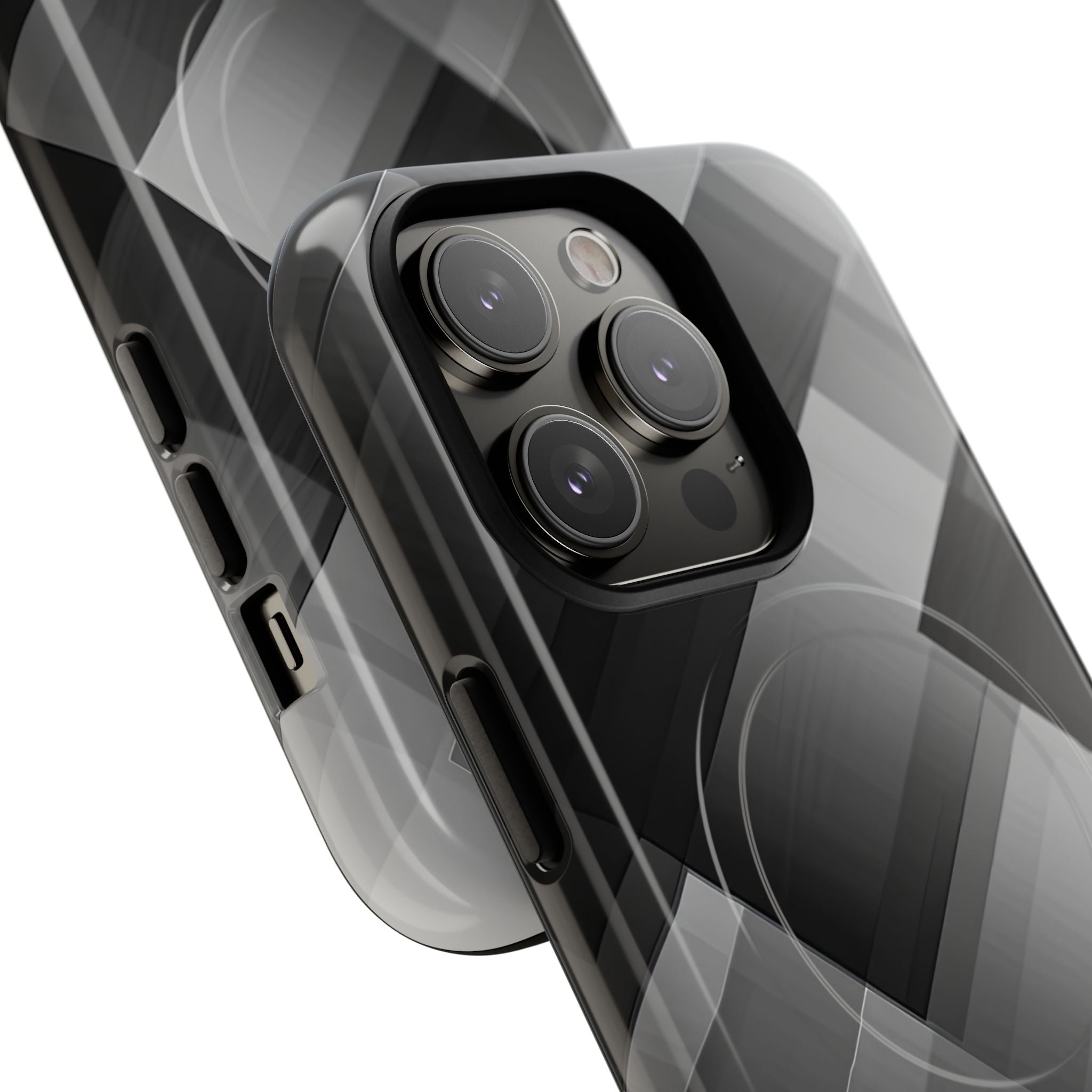 Grayscale Geometric Layers iPhone 14 - Tough+